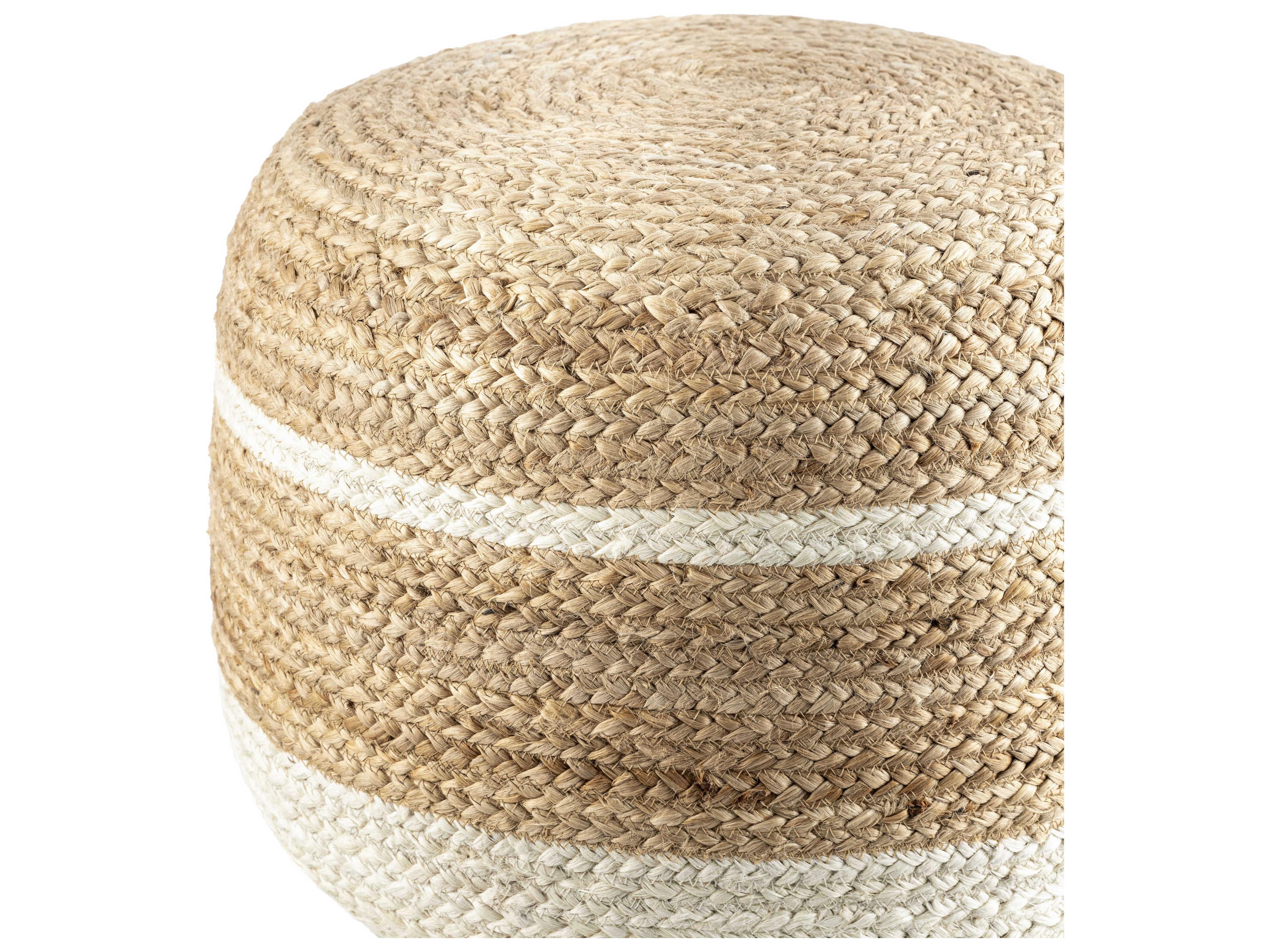 Livabliss by Surya Saratov Beige Sand Ivory Pouf