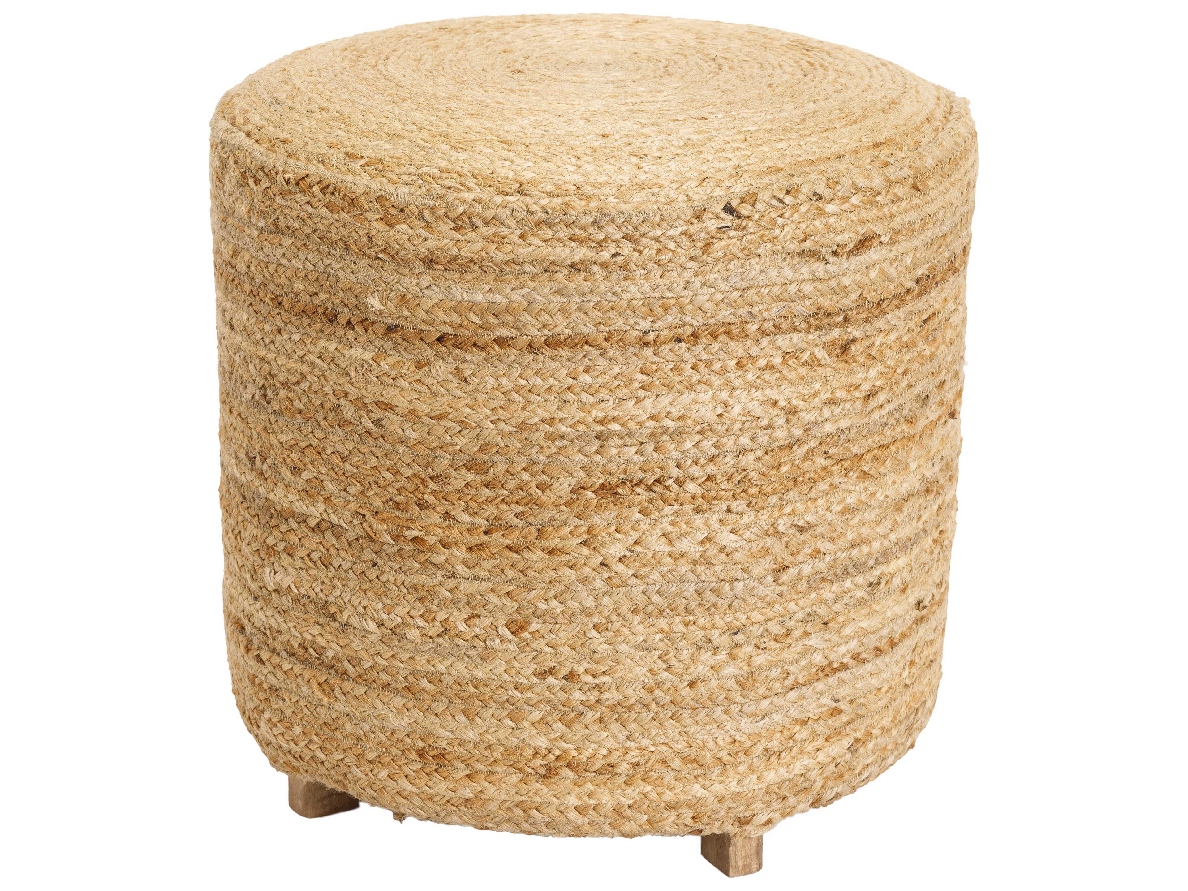 Livabliss by Surya Tropics Wheat Brown Khaki Beige Upholstered Ottoman