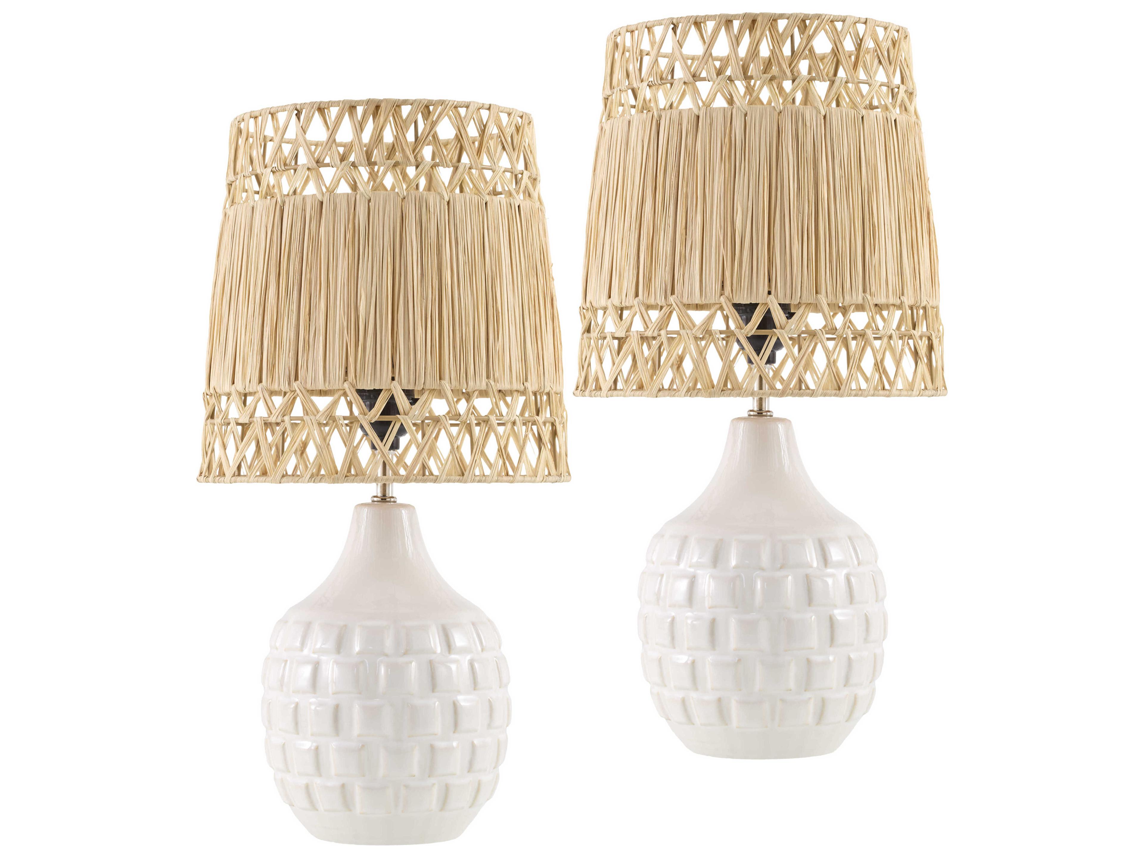 Livabliss by Surya Wisterian Cream White Table Lamp (Set of 2)