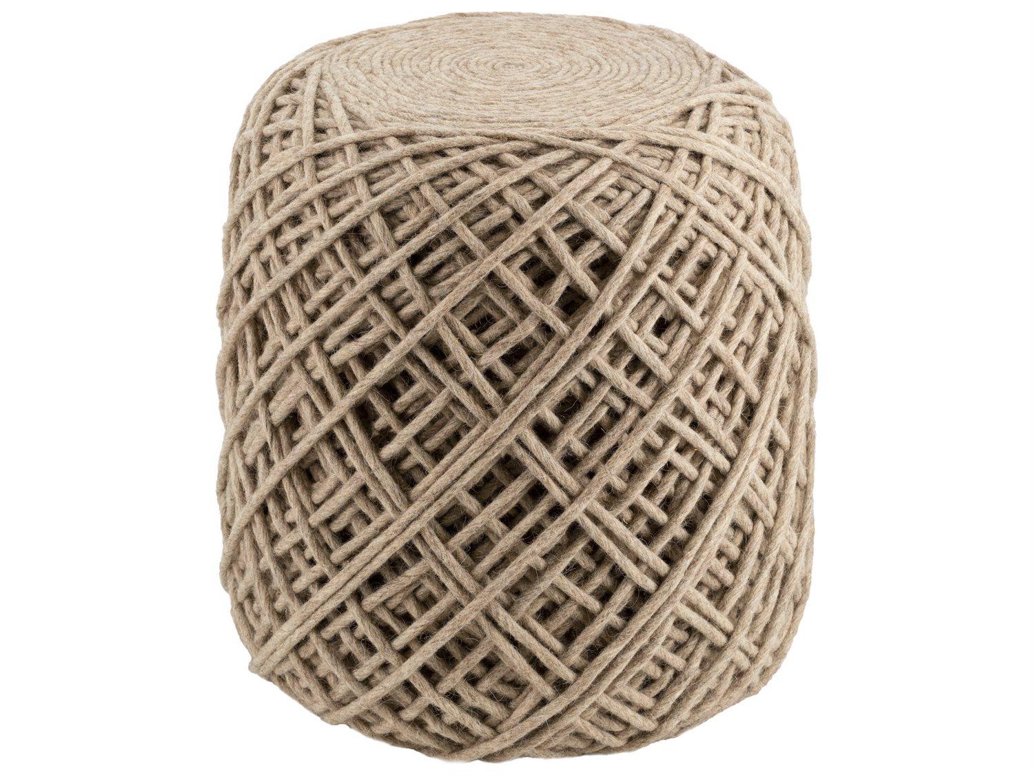 Livabliss by Surya Xena Black Wheat Brown Ottoman