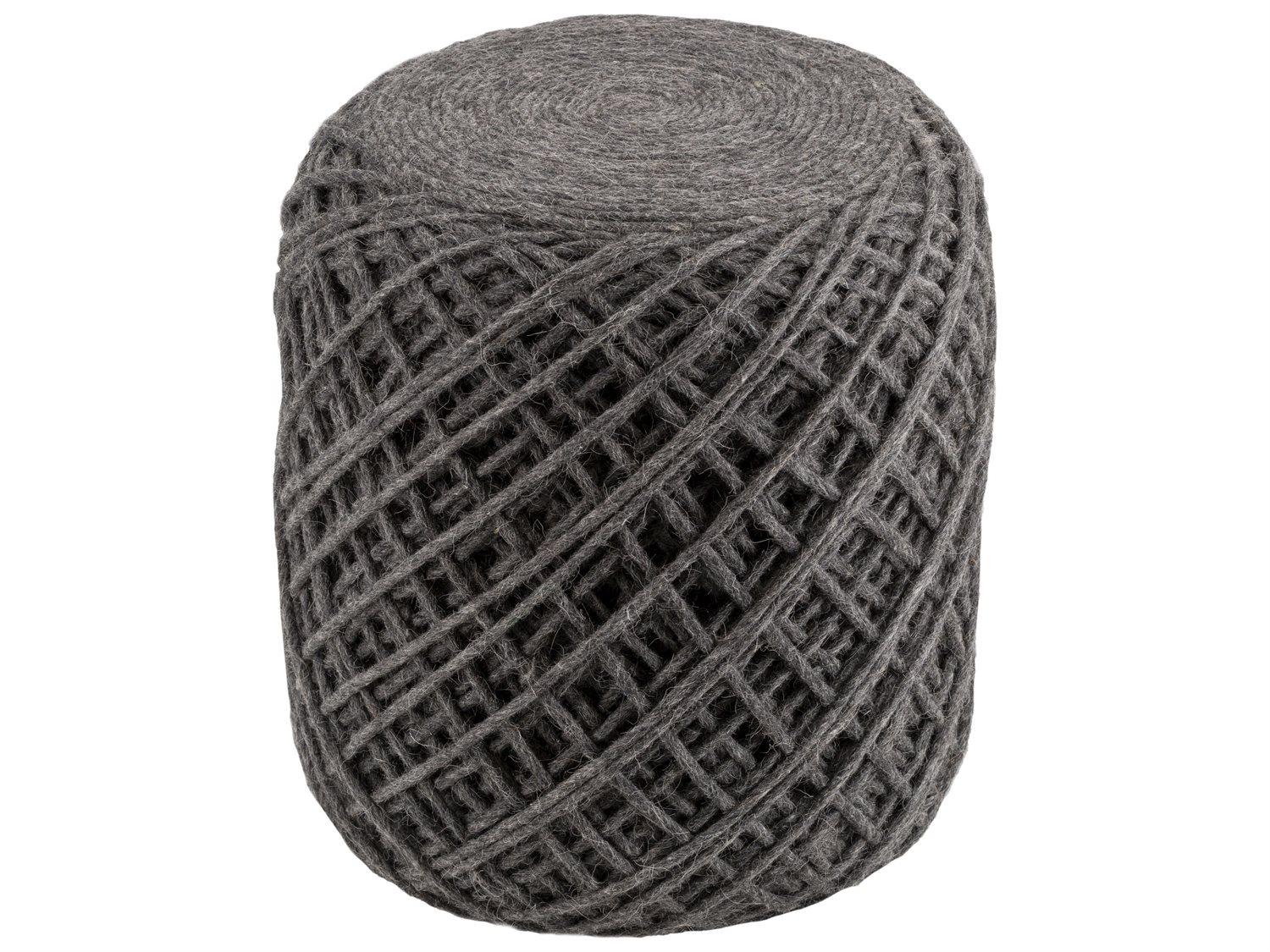 Livabliss by Surya Xena Black Charcoal Gray Ottoman