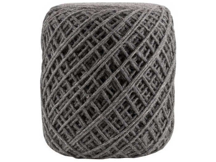 Livabliss by Surya Xena Black Charcoal Gray Ottoman