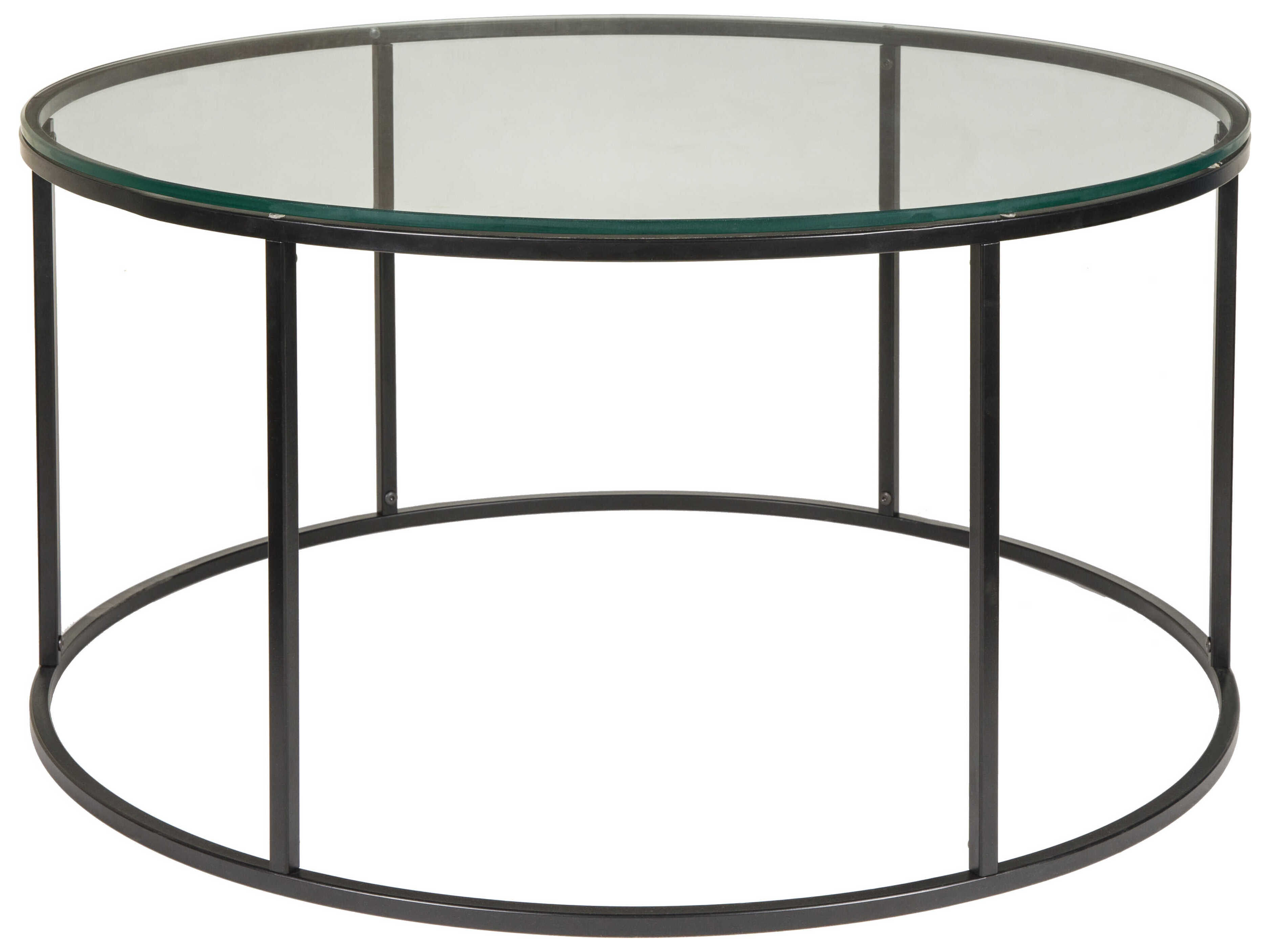 Livabliss by Surya Aryaa Round Glass Clear Black Coffee Table