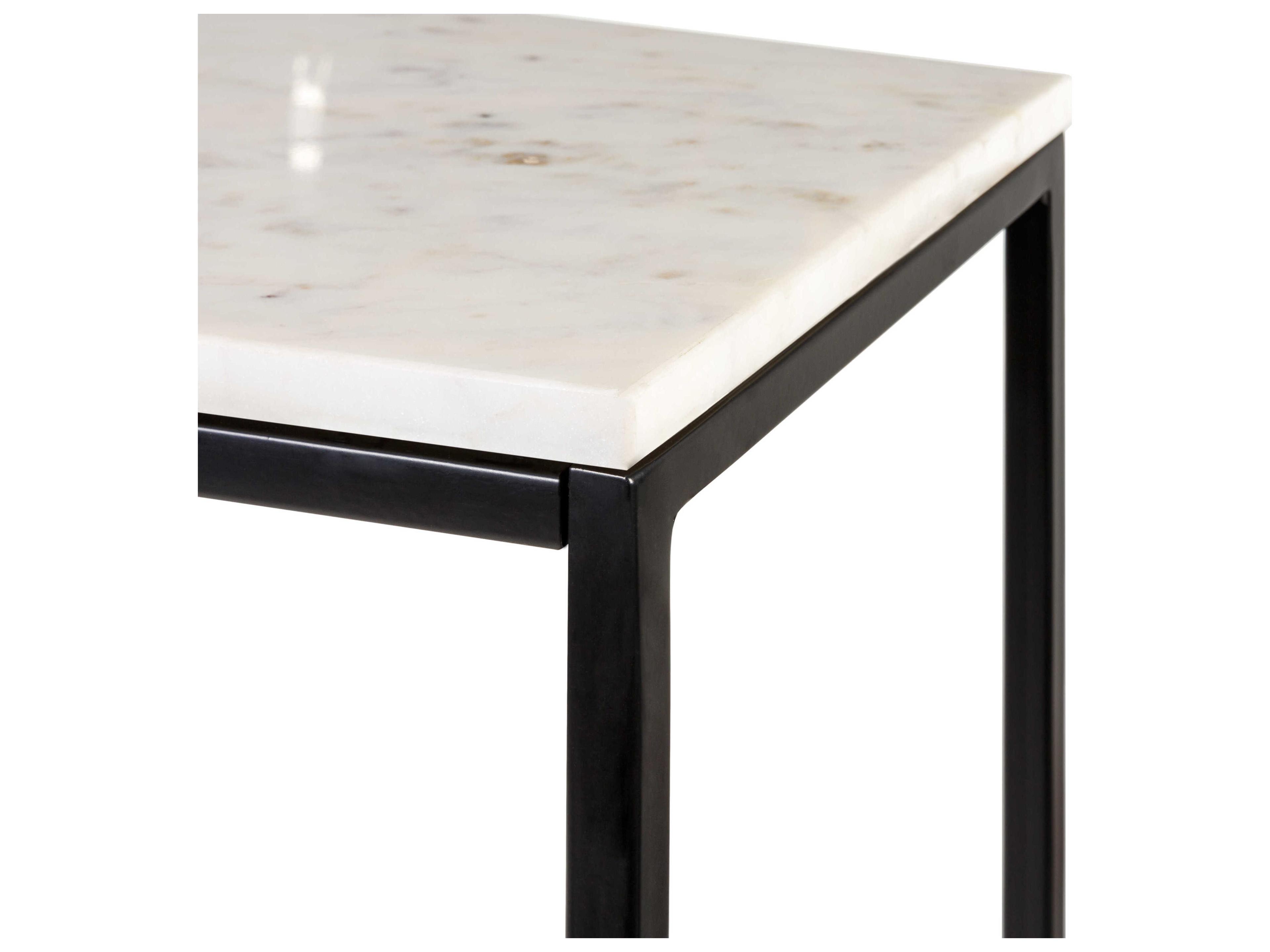 Livabliss by Surya Aryaa Rectangular Wood White Black Console Table