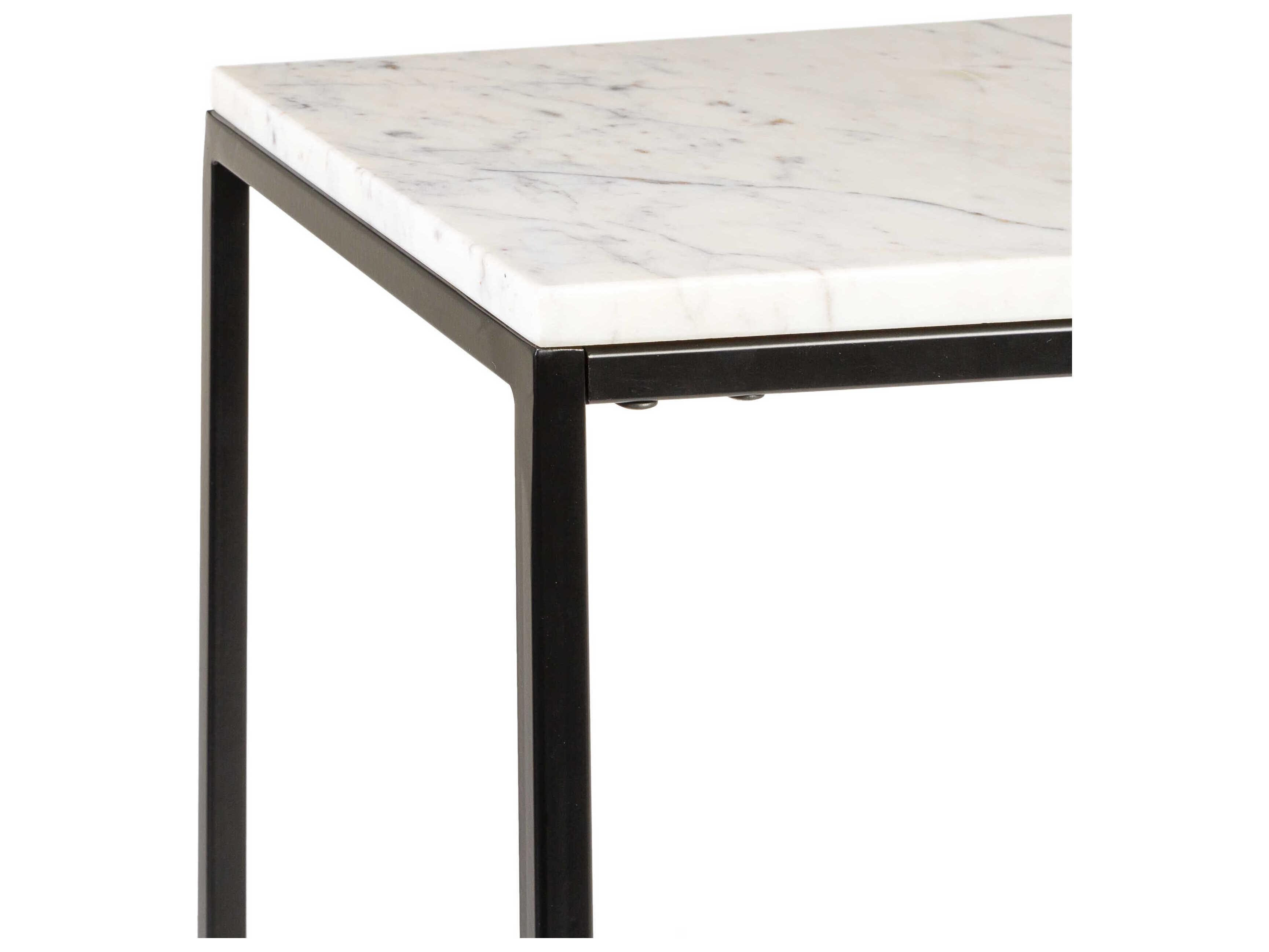 Livabliss by Surya Aryaa Rectangular Marble White Black End Table