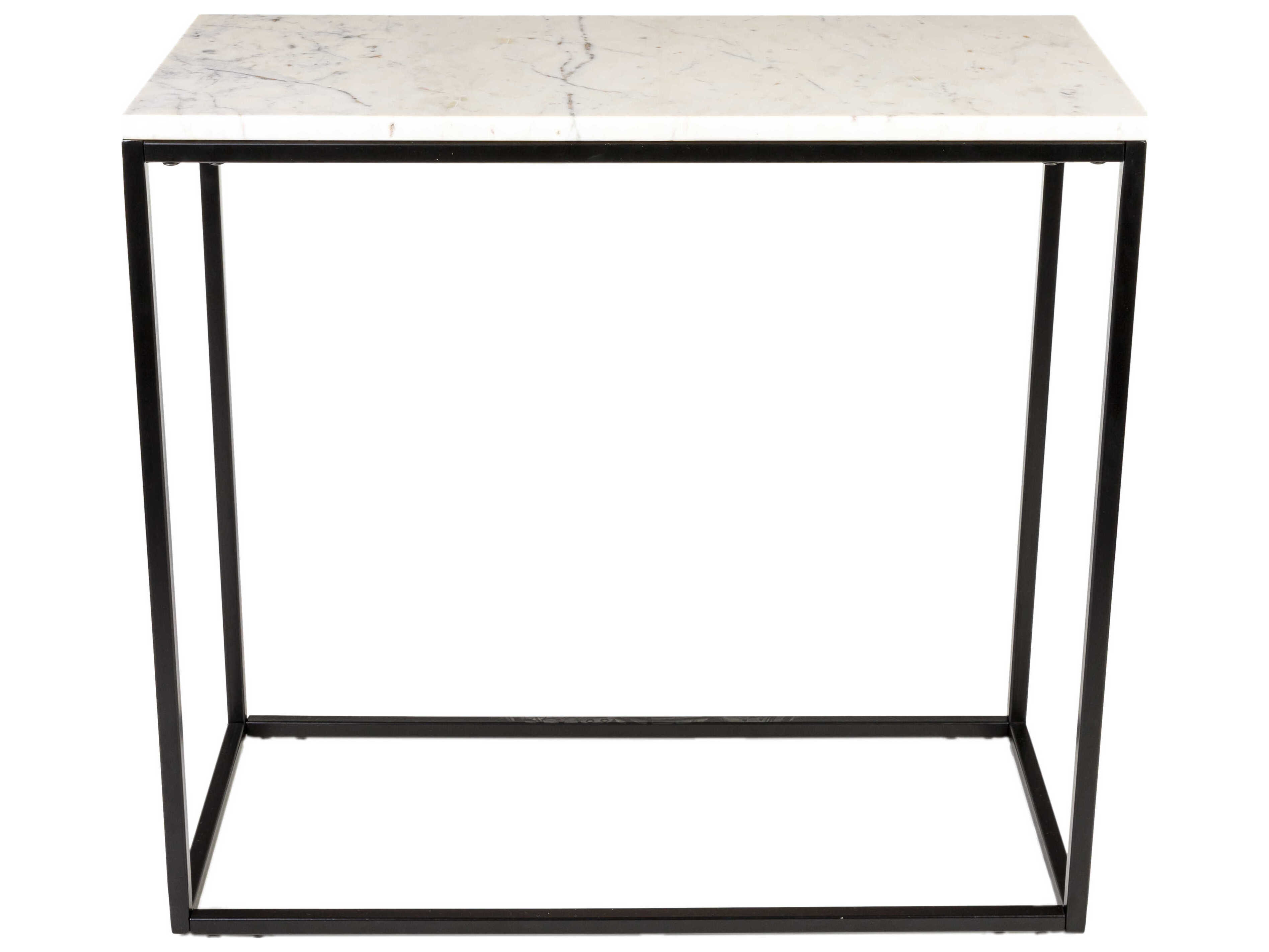 Livabliss by Surya Aryaa Rectangular Marble White Black End Table