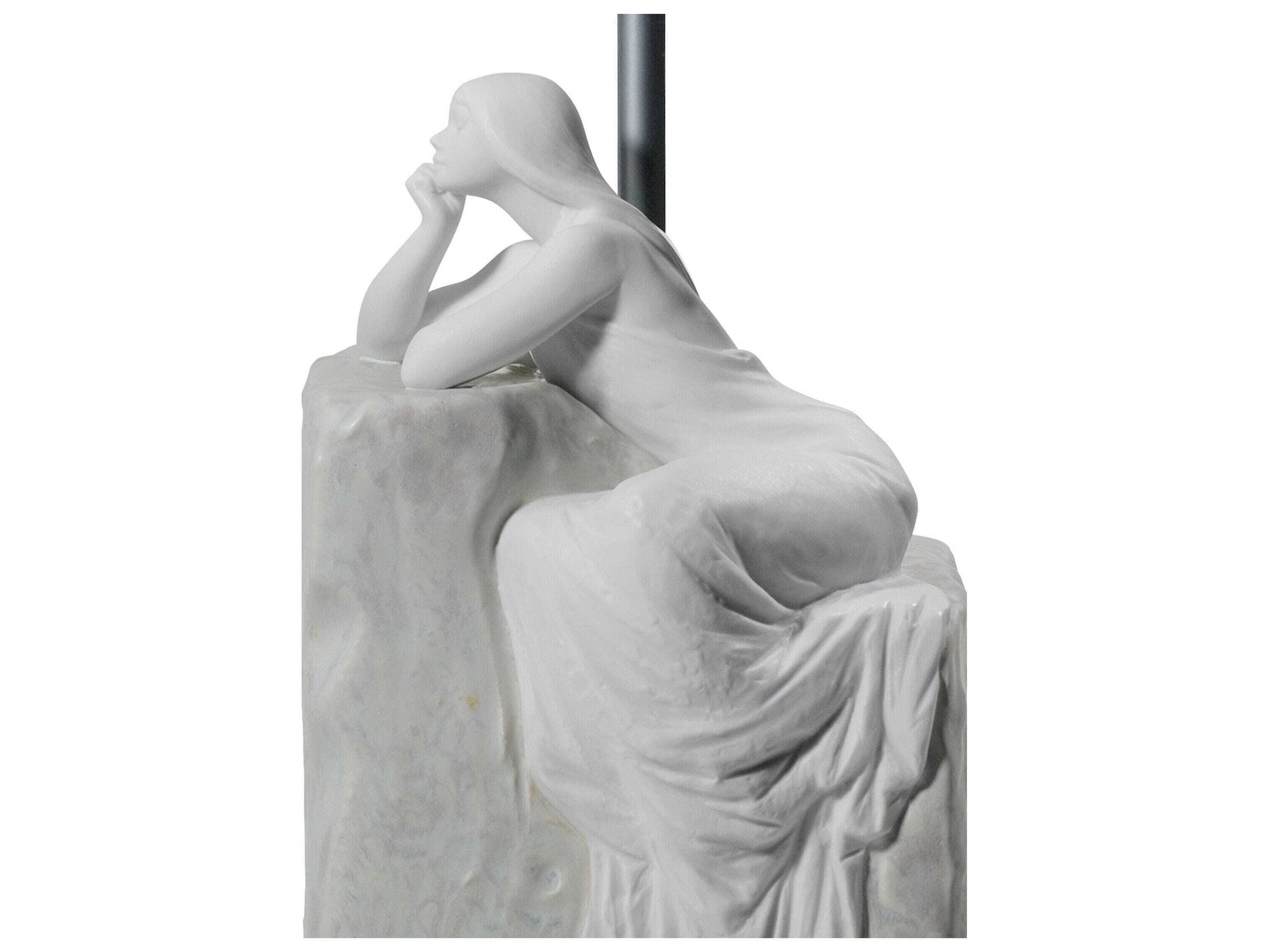 Lladro Meditating Woman-II Gray Table Lamp