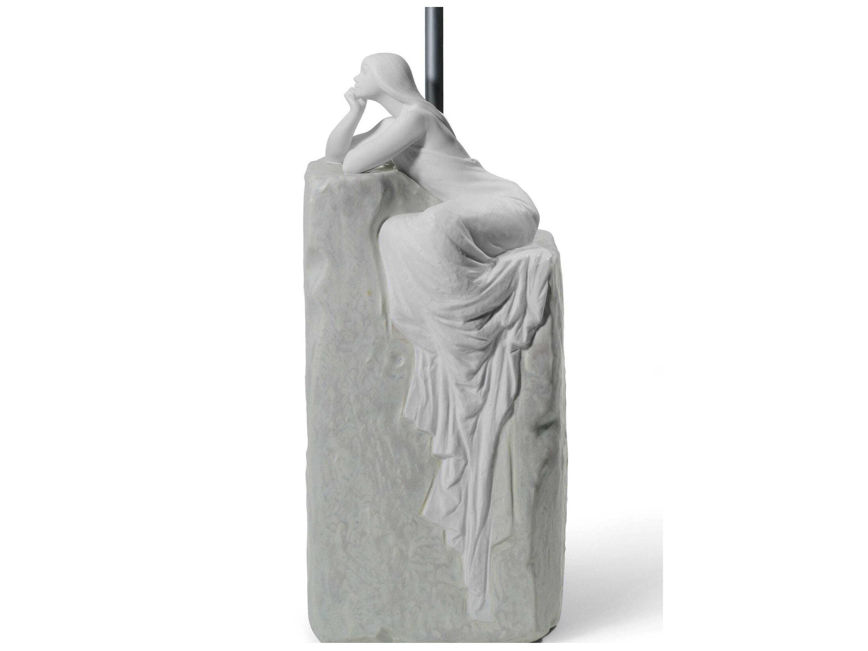 Lladro Meditating Woman-II Gray Table Lamp