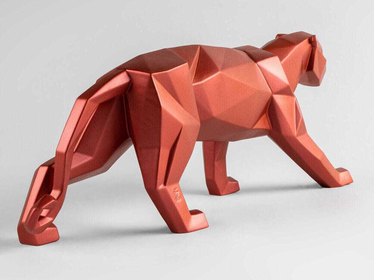 Lladro Metallic Red Panther Sculpture