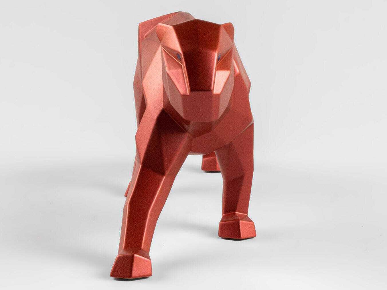 Lladro Metallic Red Panther Sculpture