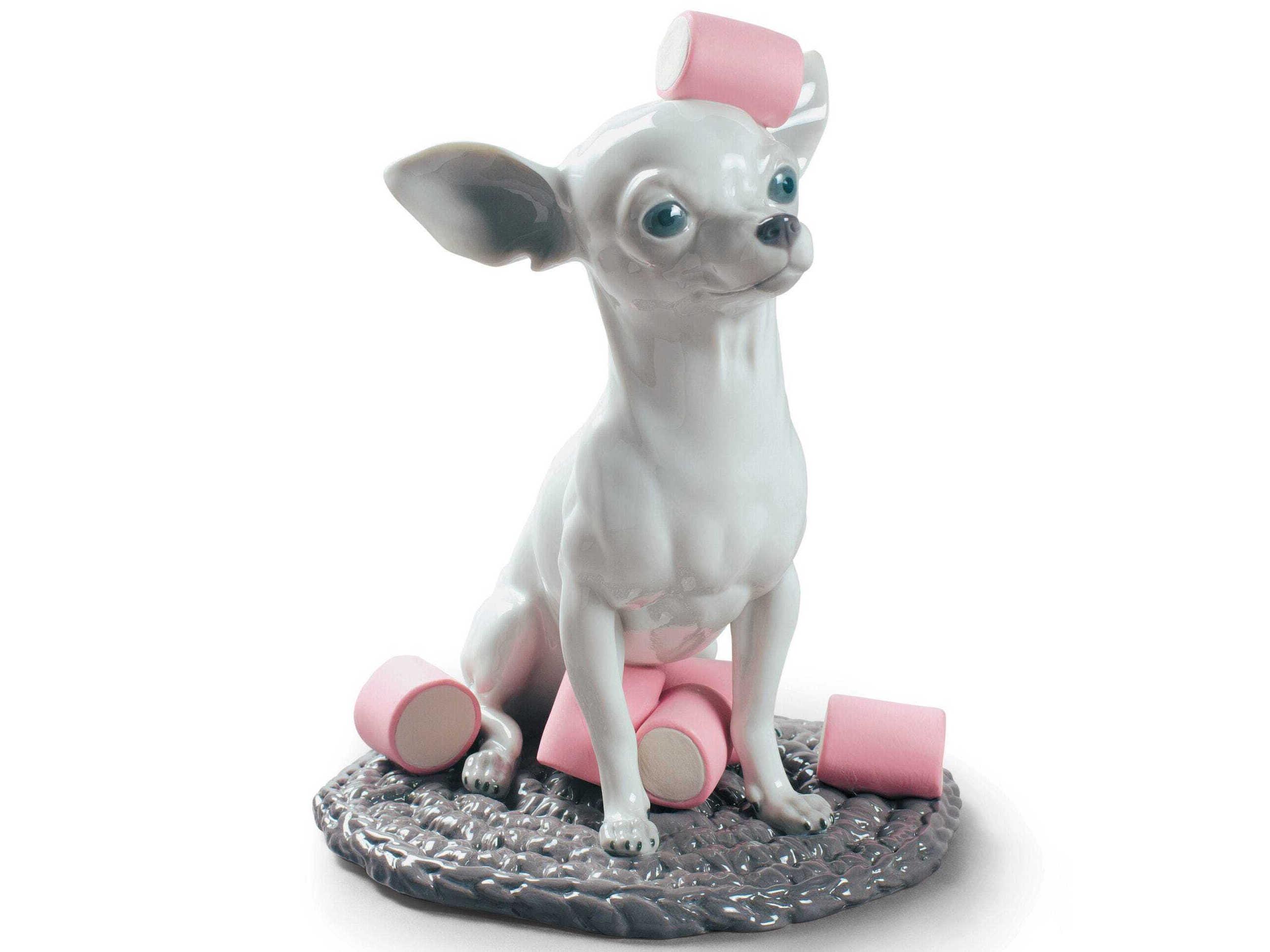 Lladro Chihuahua with Marshmallows Dog Figurine