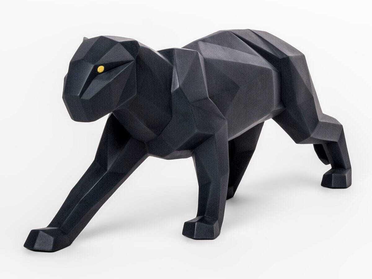 Lladro Matte Black Panther Sculpture