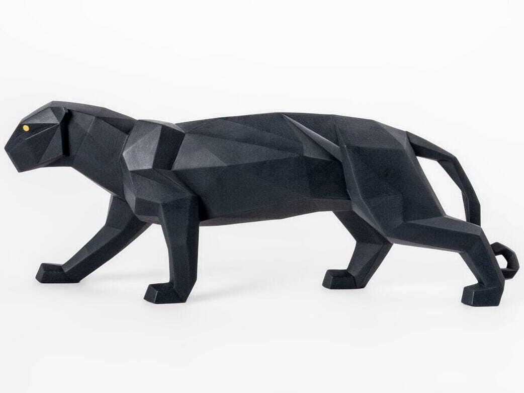 Lladro Matte Black Panther Sculpture