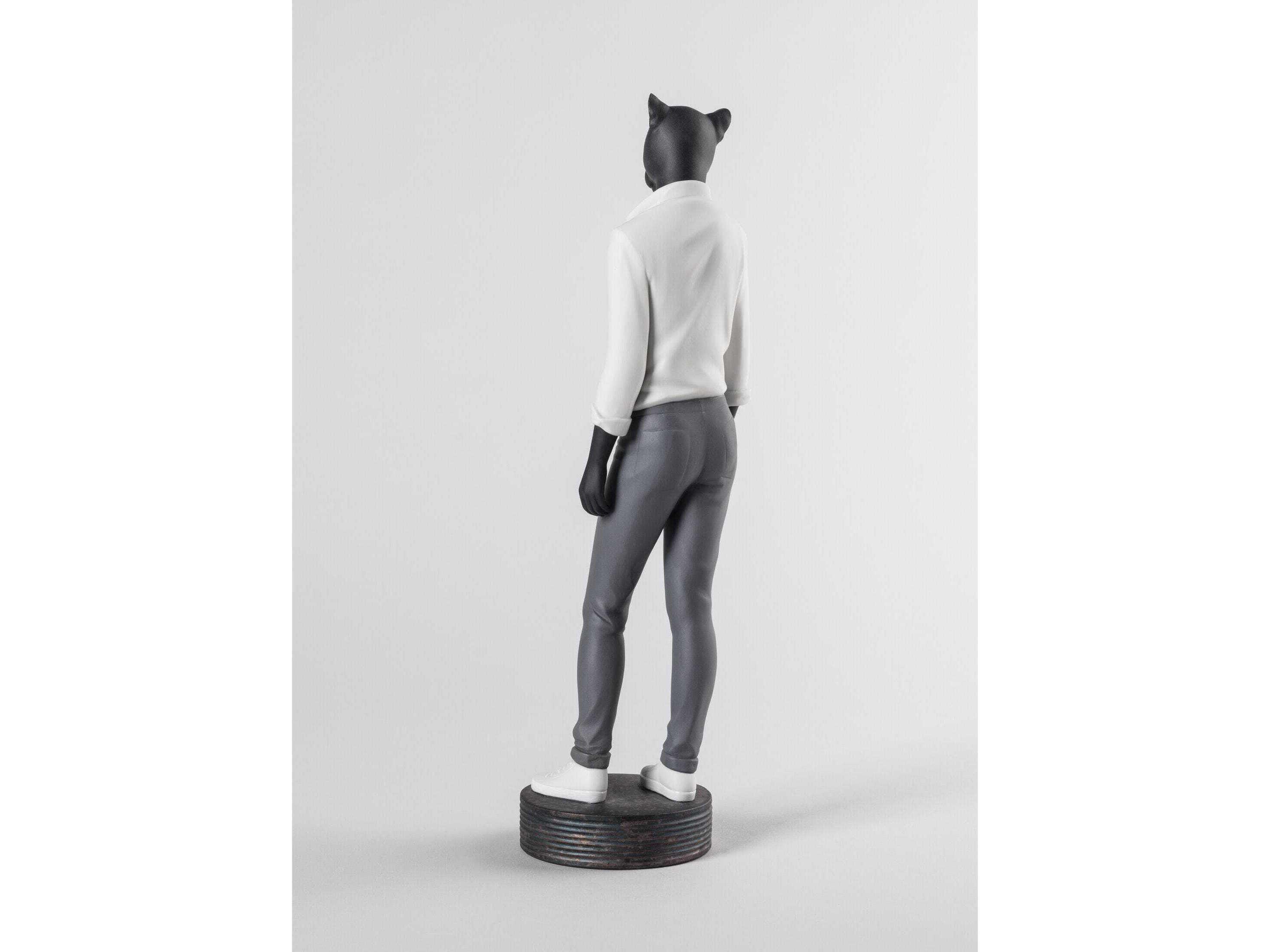 Lladro Panther Woman Figurine