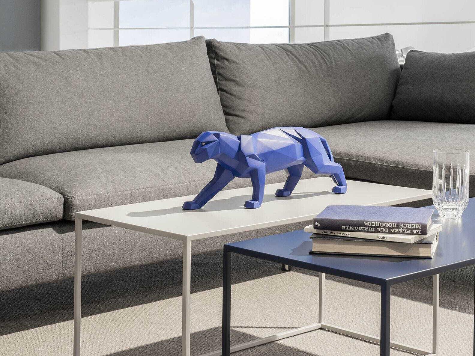 Lladro Matte Blue Panther Sculpture