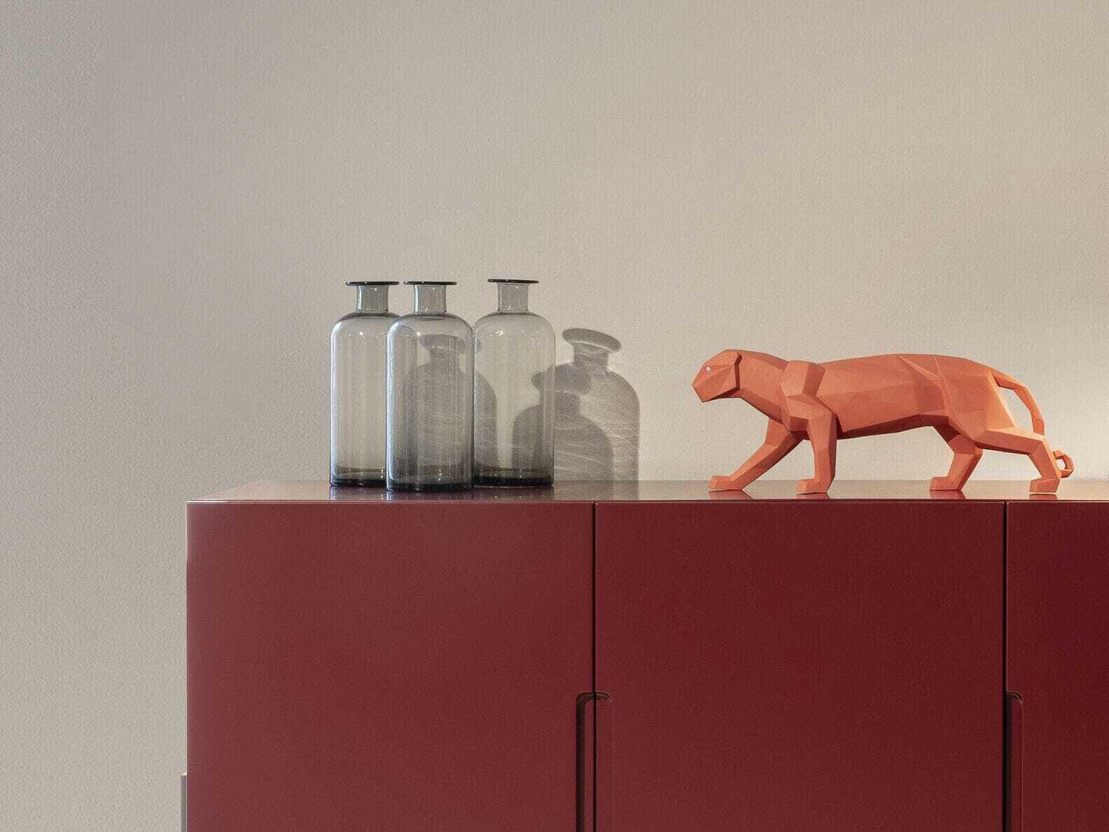 Lladro Matte Coral Panther Sculpture