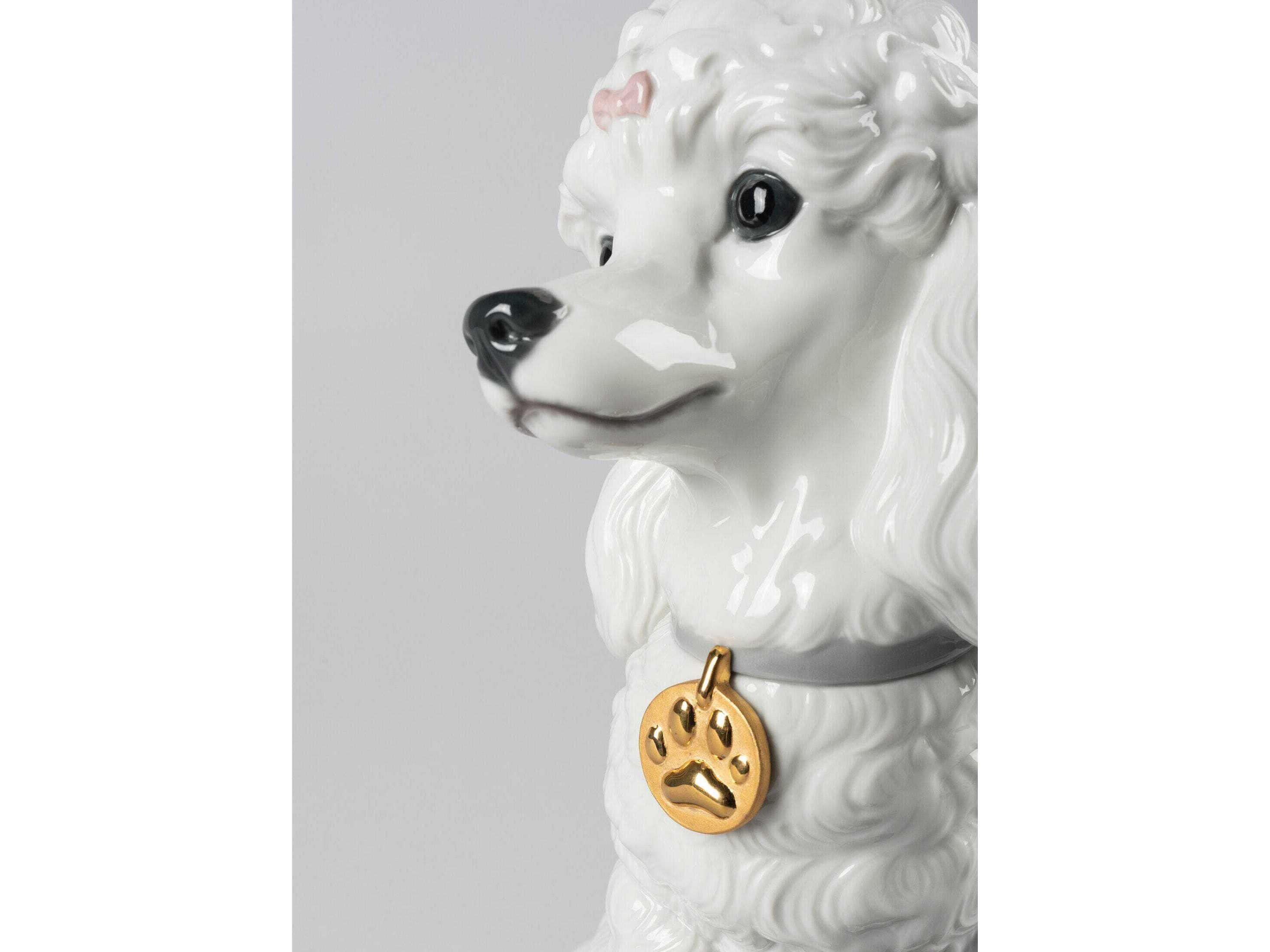 Lladro Poodle with Mochis Dog Figurine