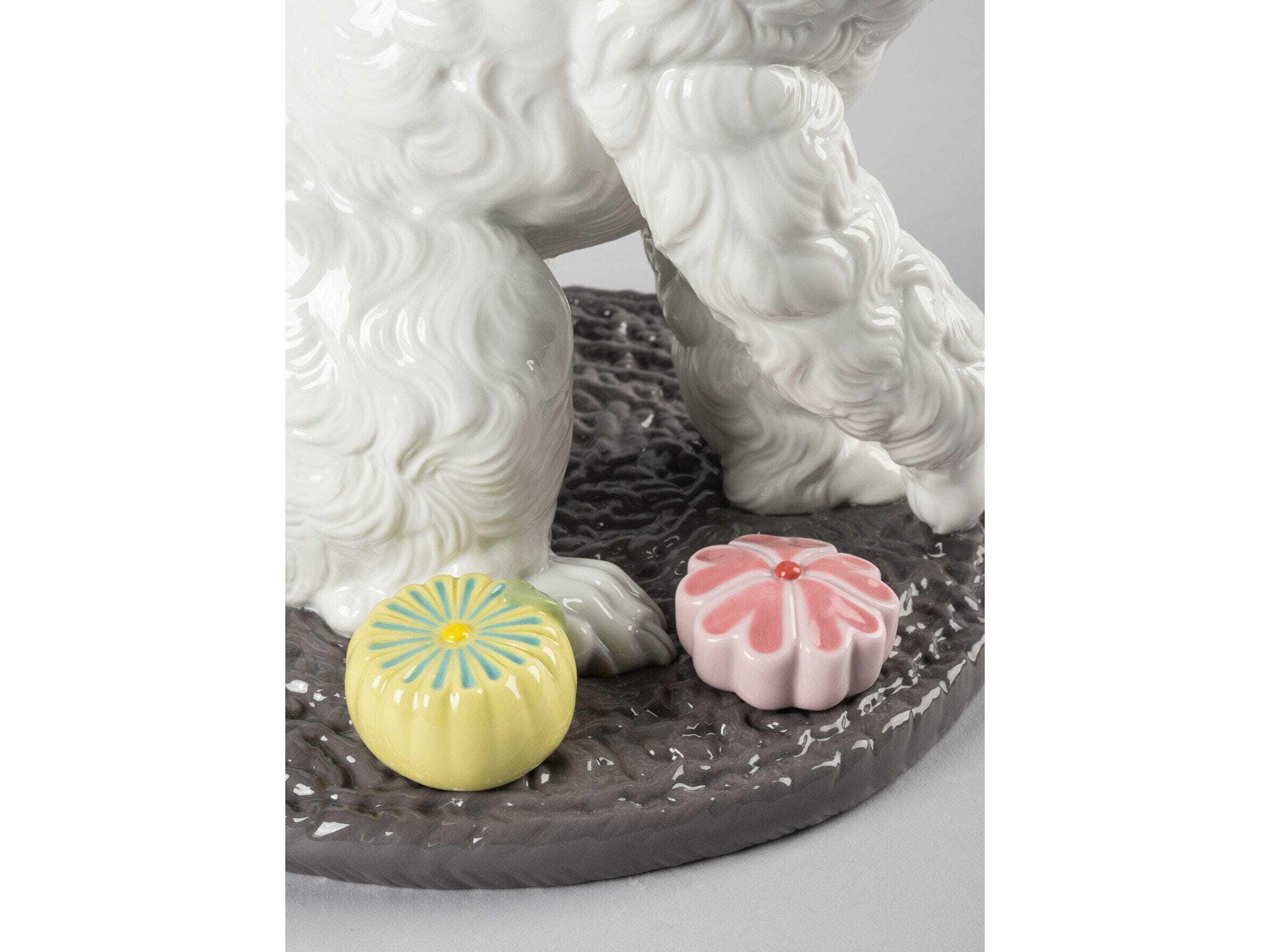 Lladro Poodle with Mochis Dog Figurine