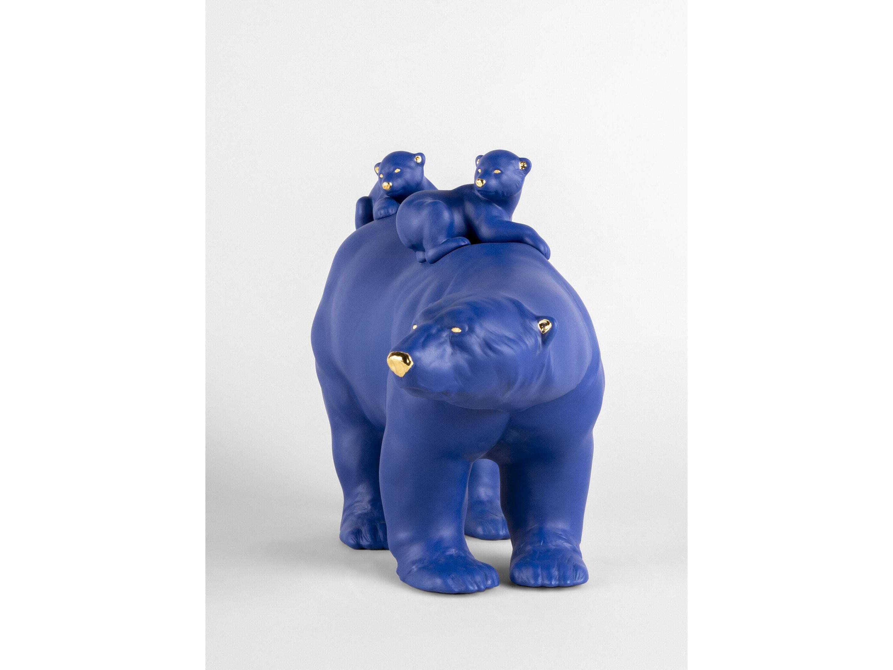 Lladro Mummy Bear and Babies Sculpture Limited Edition