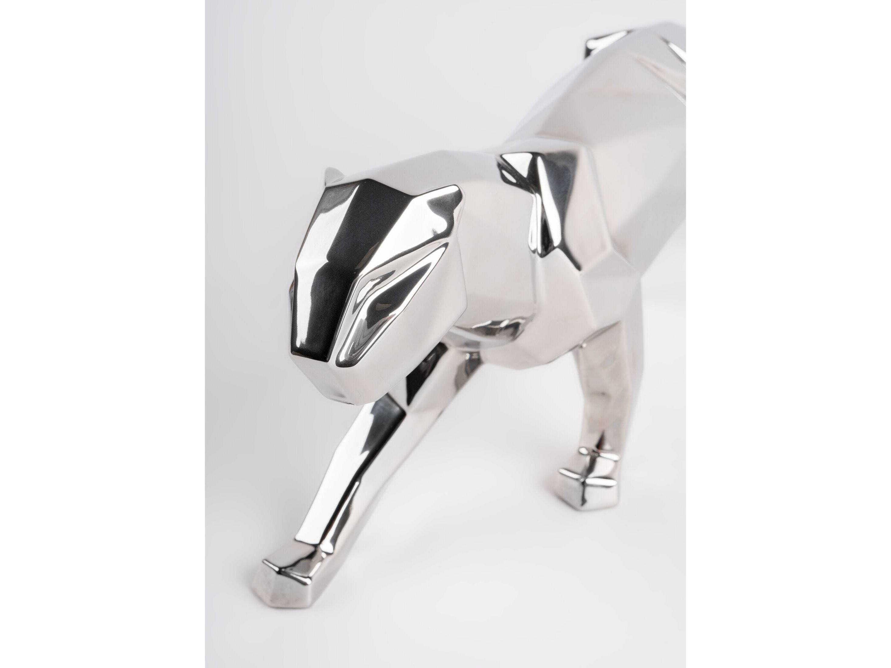 Lladro Silver Panther Sculpture