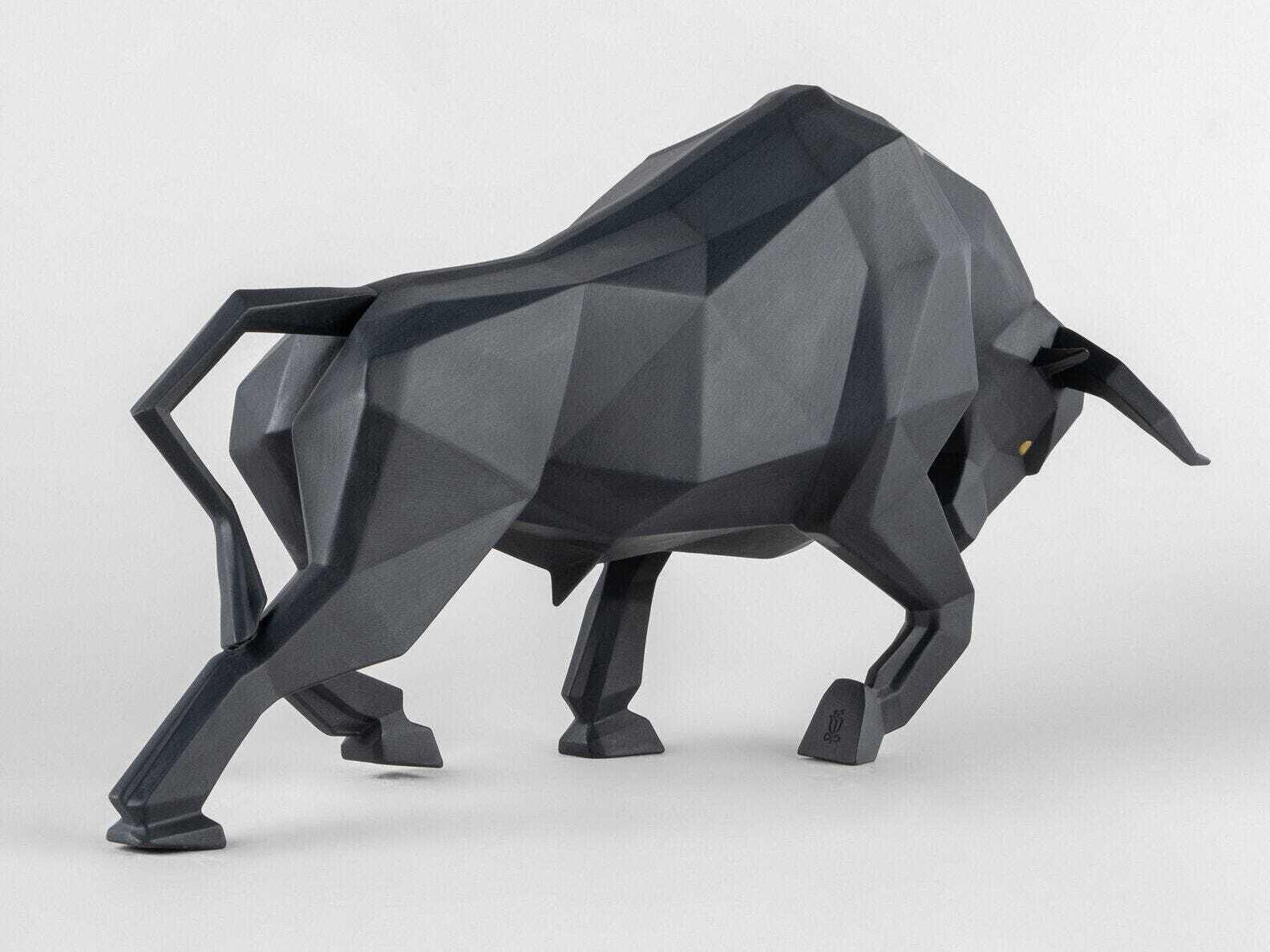 Lladro Matte Black Bull Sculpture