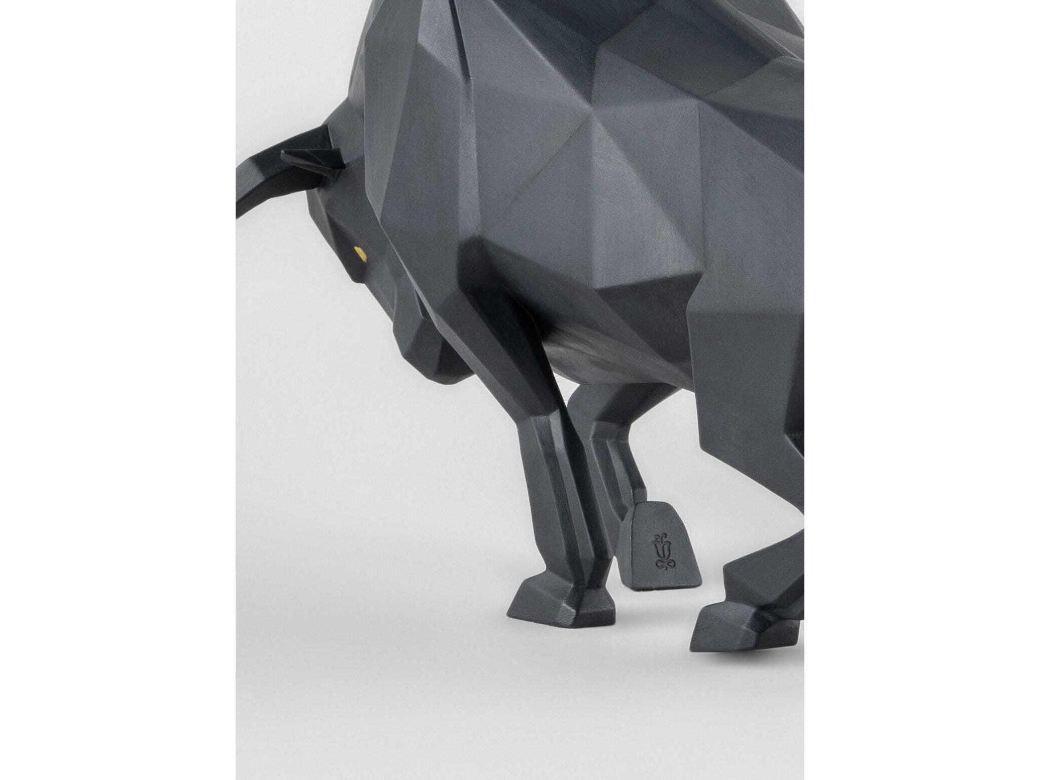 Lladro Matte Black Bull Sculpture