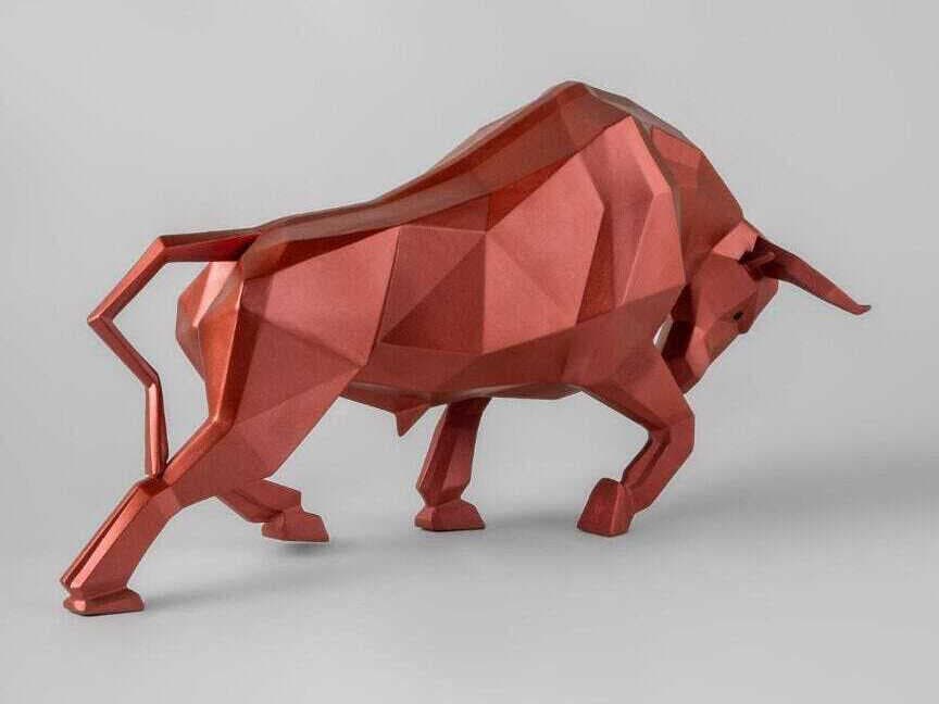 Lladro Metallic Red Bull Sculpture