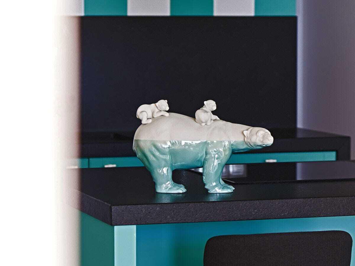 Lladro Underwater Mummy Bear and Babies Sculpture