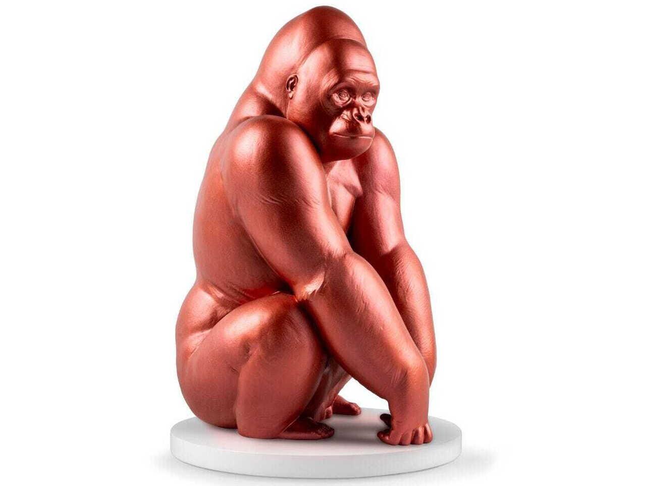 Lladro Gorilla Metallic Red Sculpture Limited Edition
