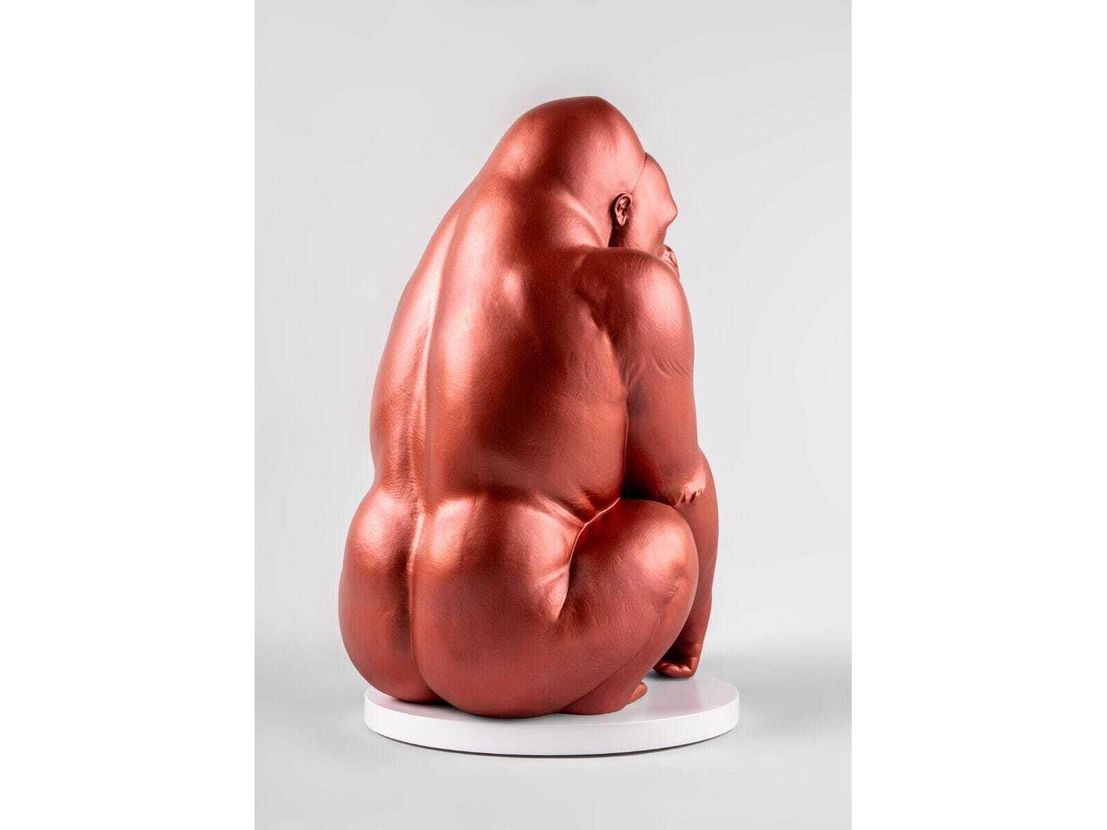 Lladro Gorilla Metallic Red Sculpture Limited Edition