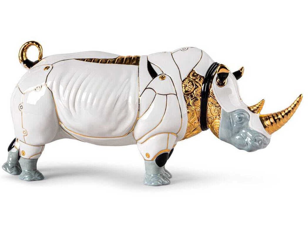 Lladro Rhino Cyborg Sculpture