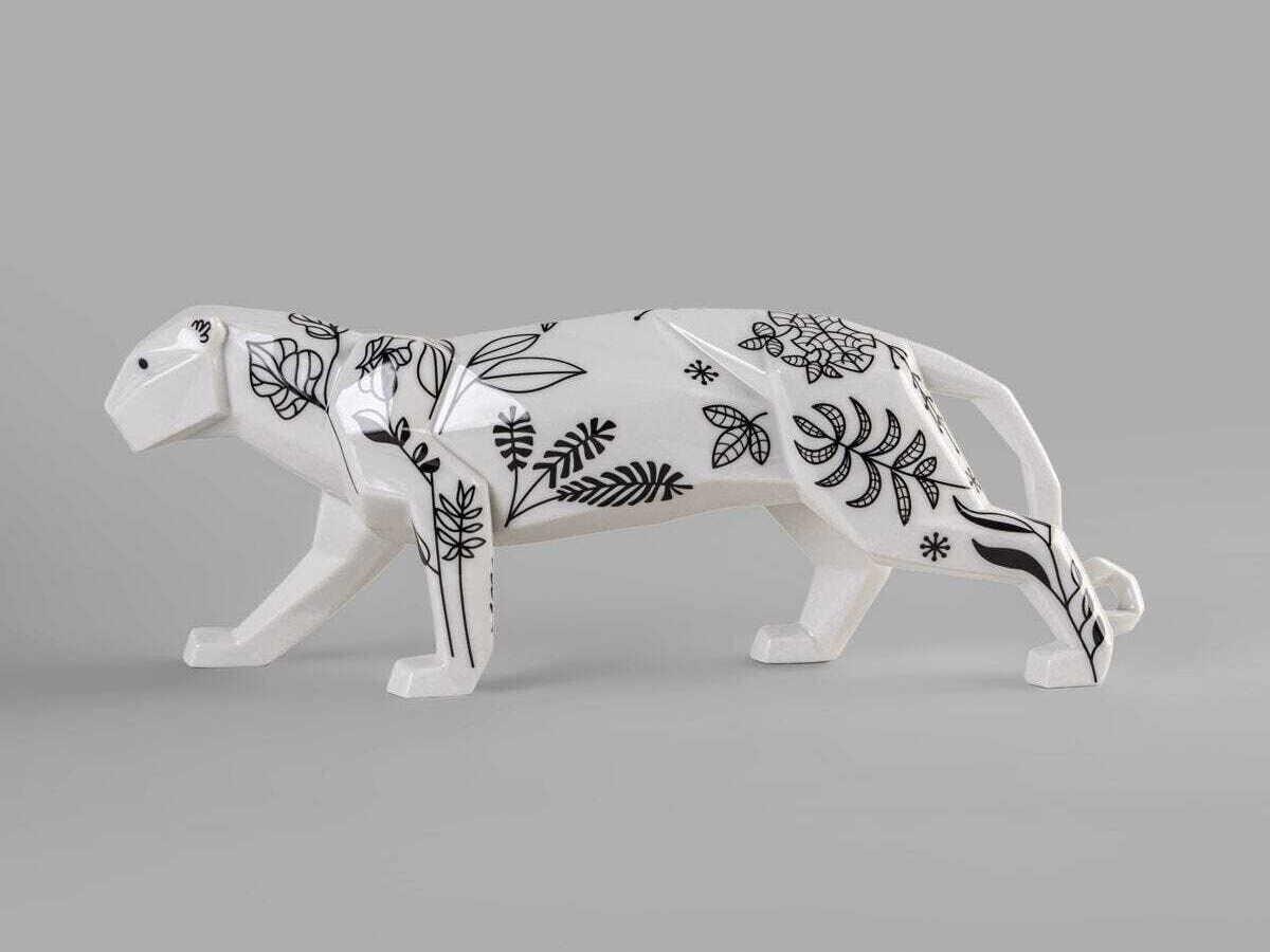 Lladro Matte Black Jungle Panther