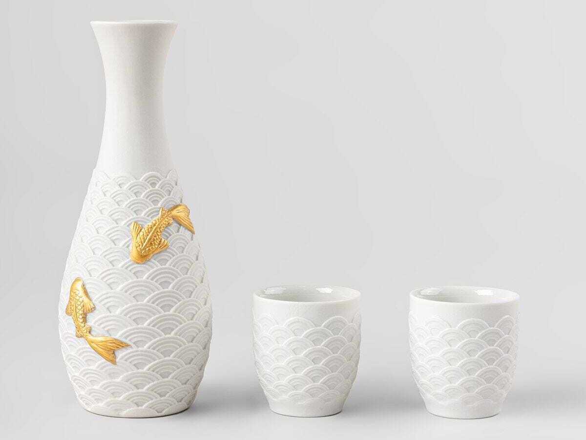 Lladro Koi Sake Set