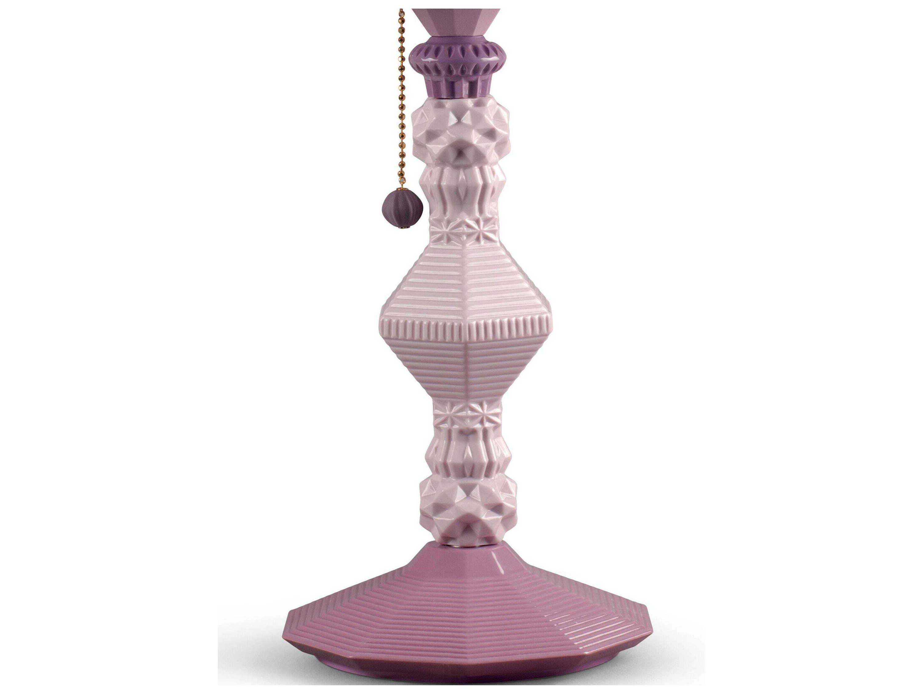 Lladro Belle de Nuit Pink Purple Table Lamp