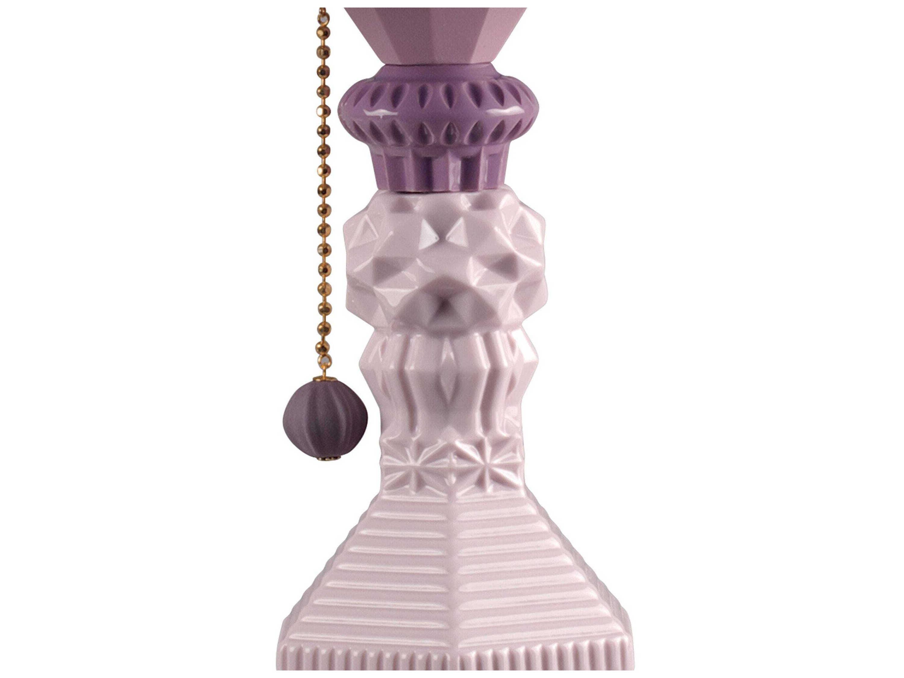 Lladro Belle de Nuit Pink Purple Table Lamp