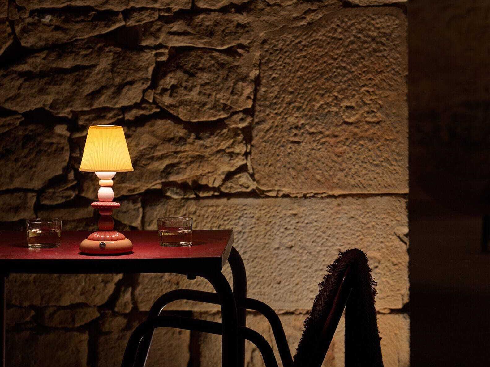 Lladro Lotus Firefly Green Blue Table Lamp