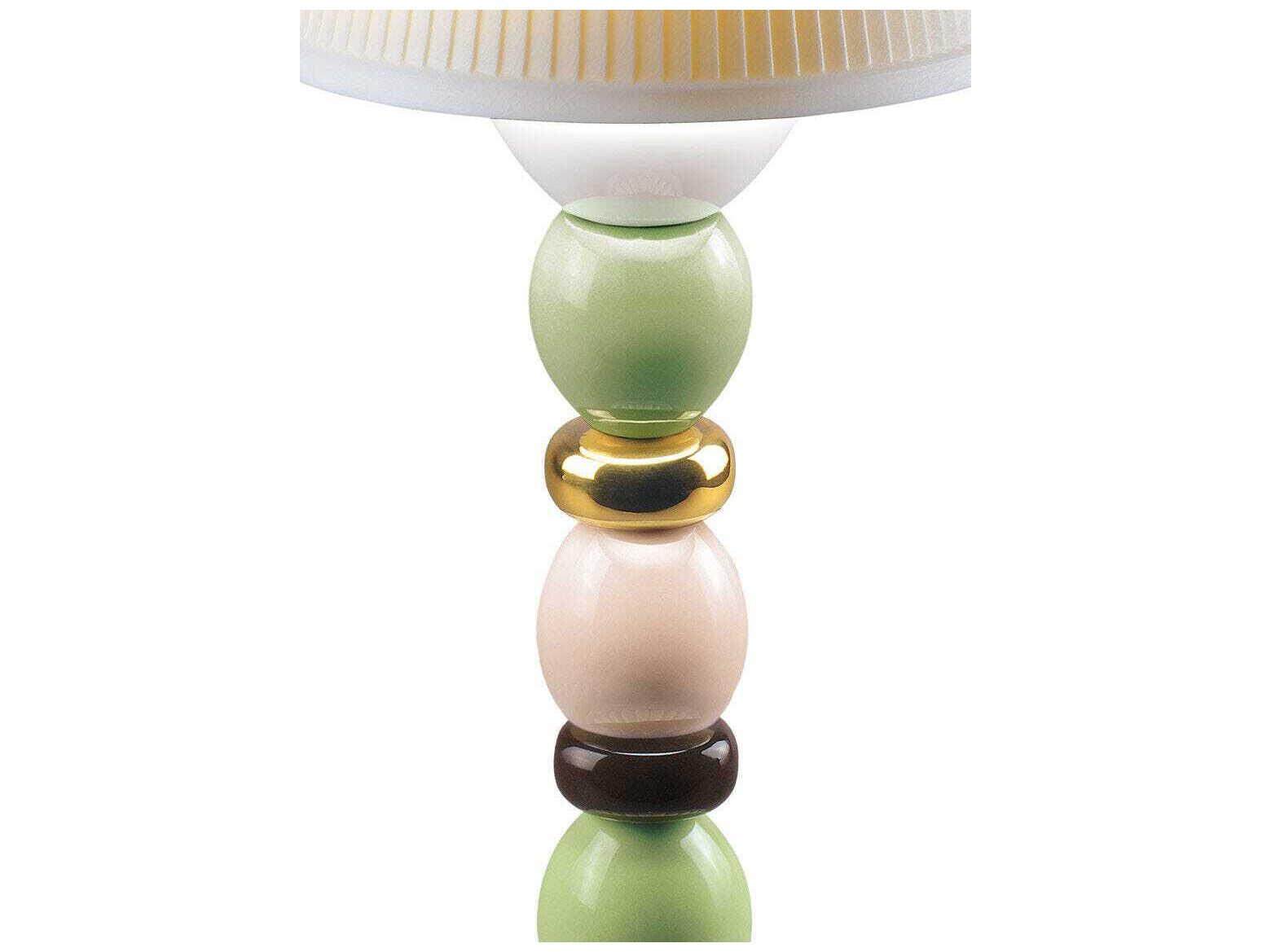 Lladro Palm Firefly Golden Fall Green Table Lamp