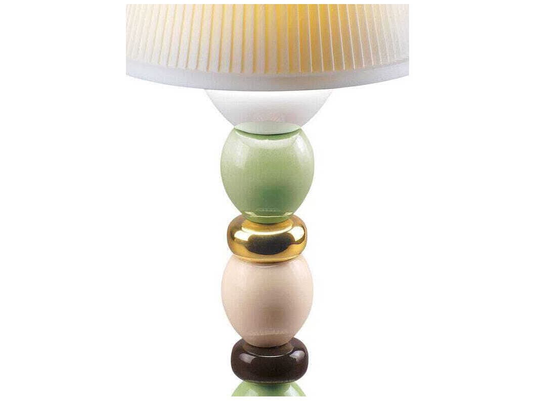 Lladro Palm Firefly Golden Fall Green Table Lamp