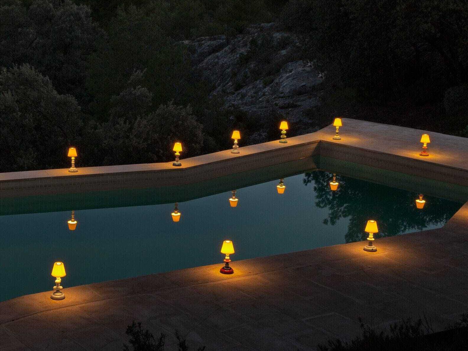 Lladro Cactus Firefly Golden Fall Pink Table Lamp