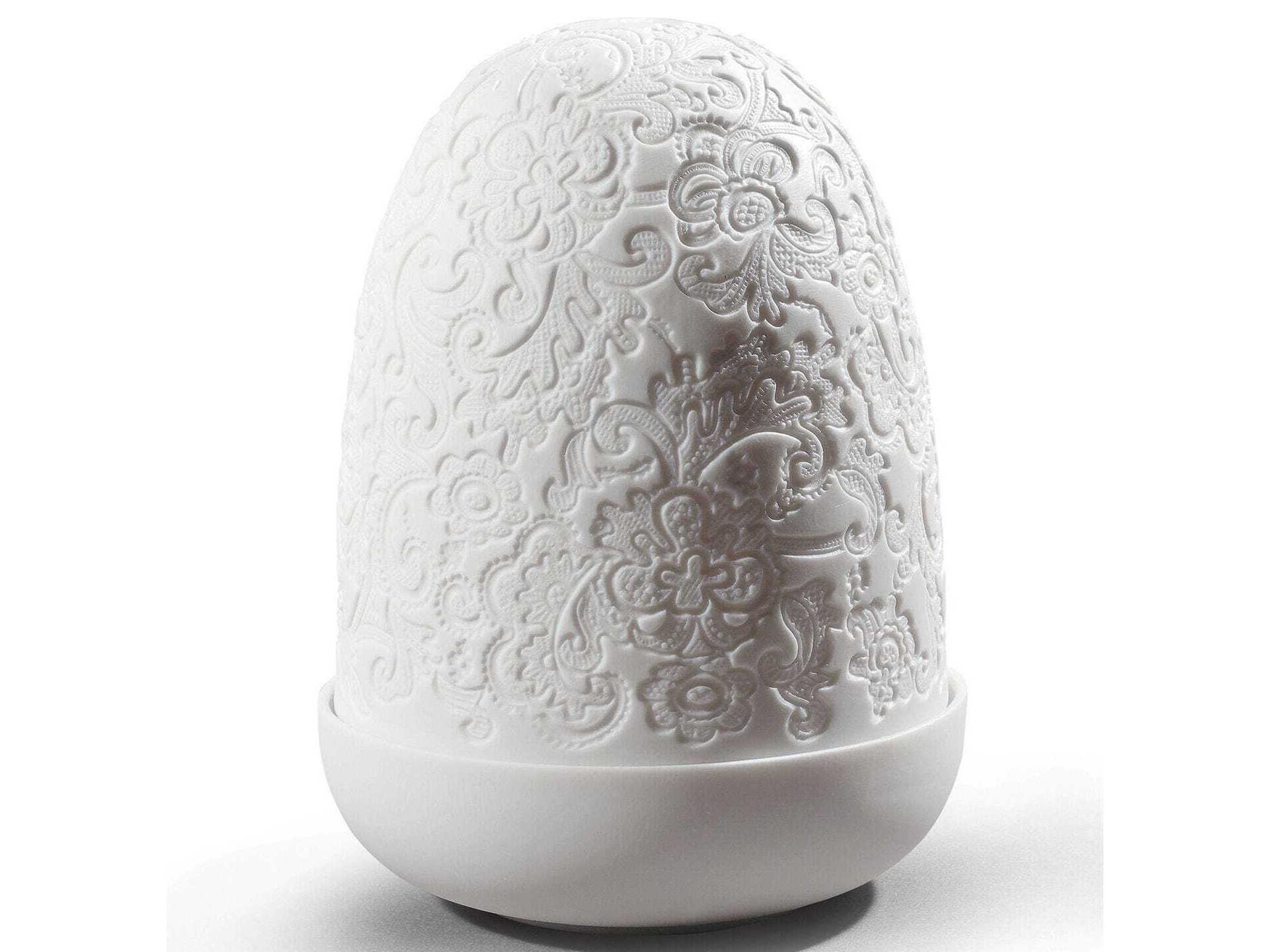 Lladro Lace Dome White Table Lamp