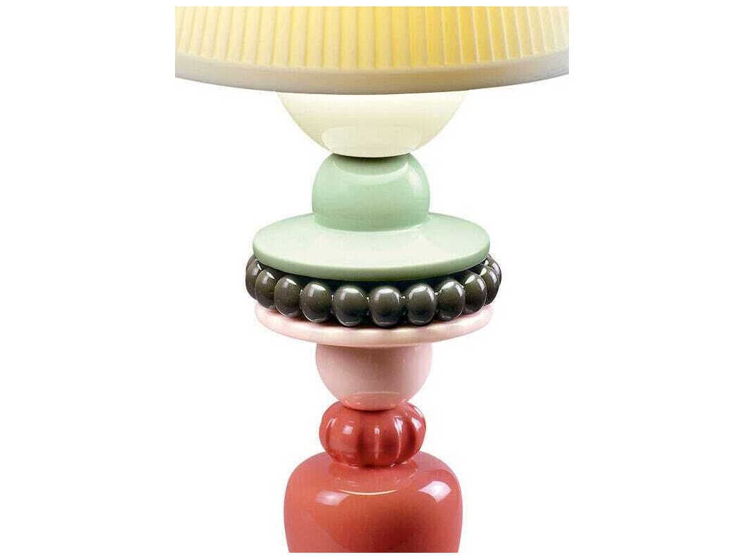 Lladro Sunflower Firefly Ivory Pink Table Lamp