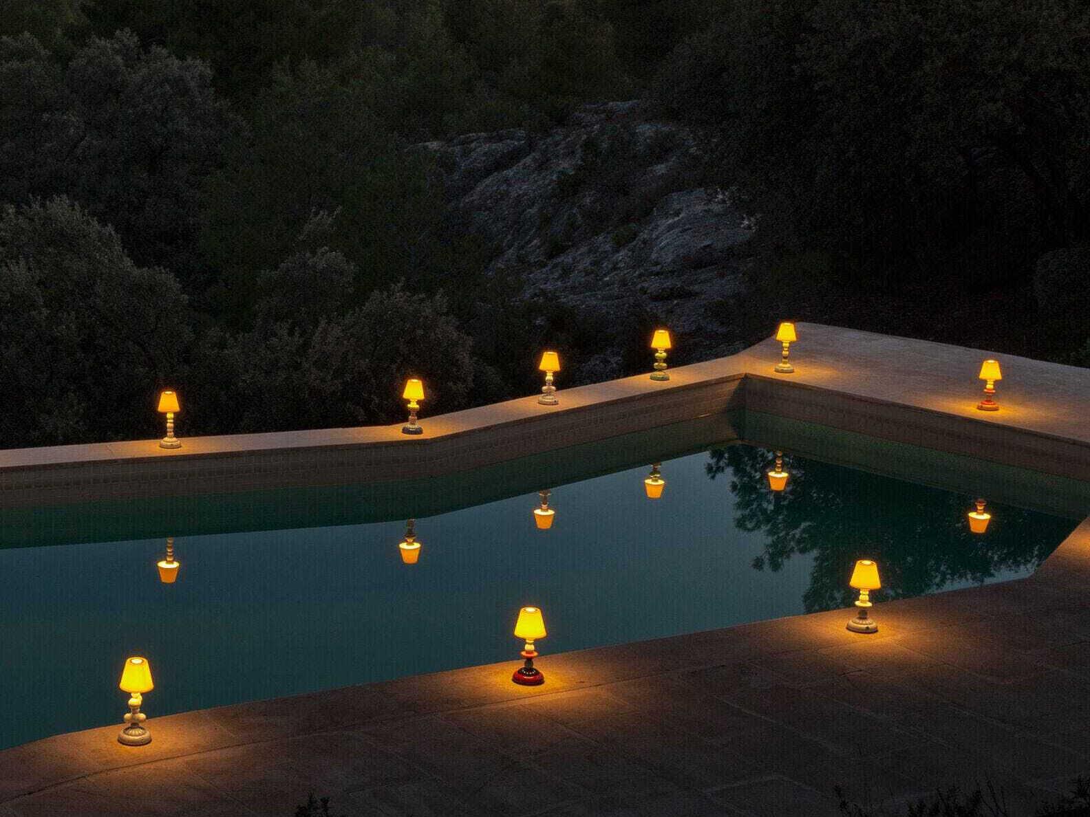 Lladro Sunflower Firefly Ivory Pink Table Lamp