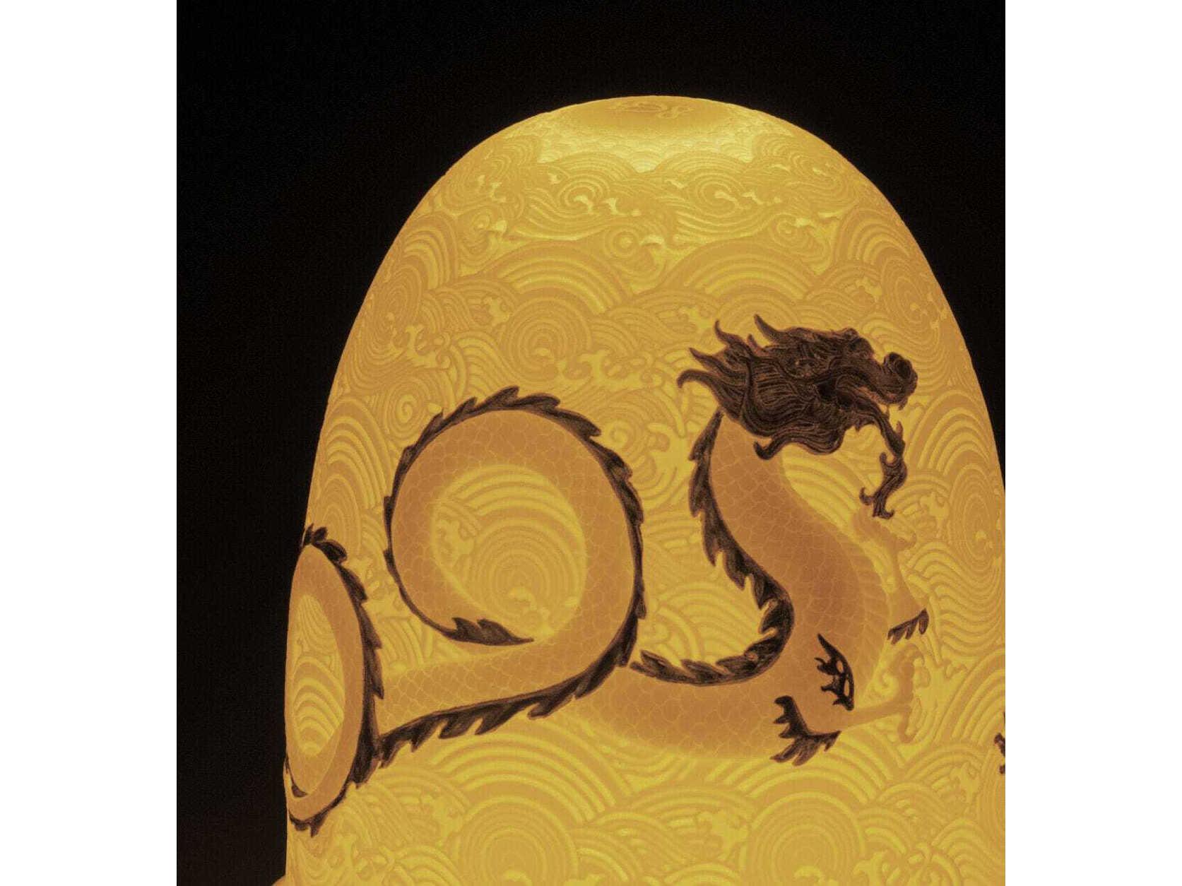 Lladro Dragons Dome White Table Lamp