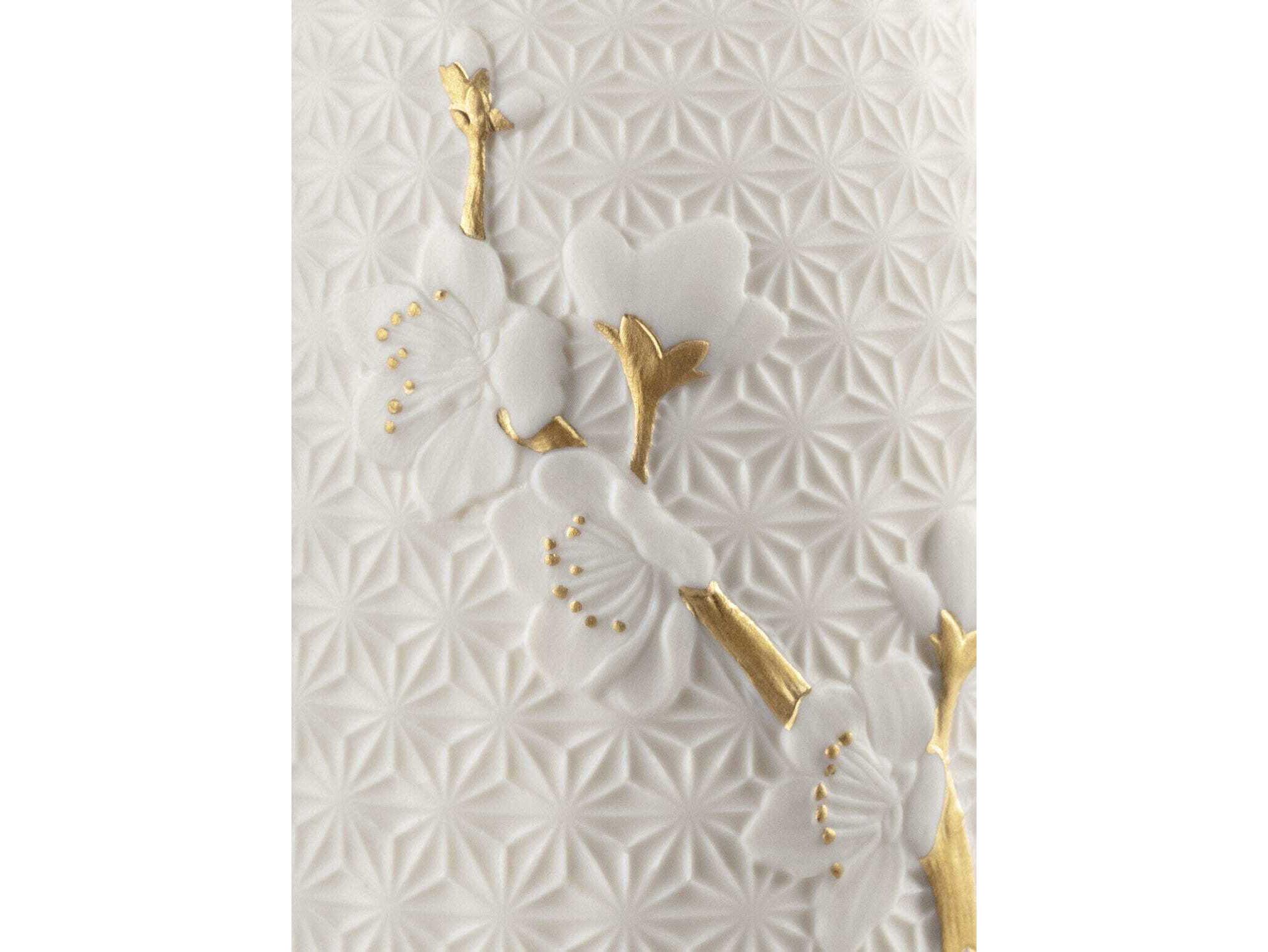 Lladro Cherry Blossoms Dome White Table Lamp