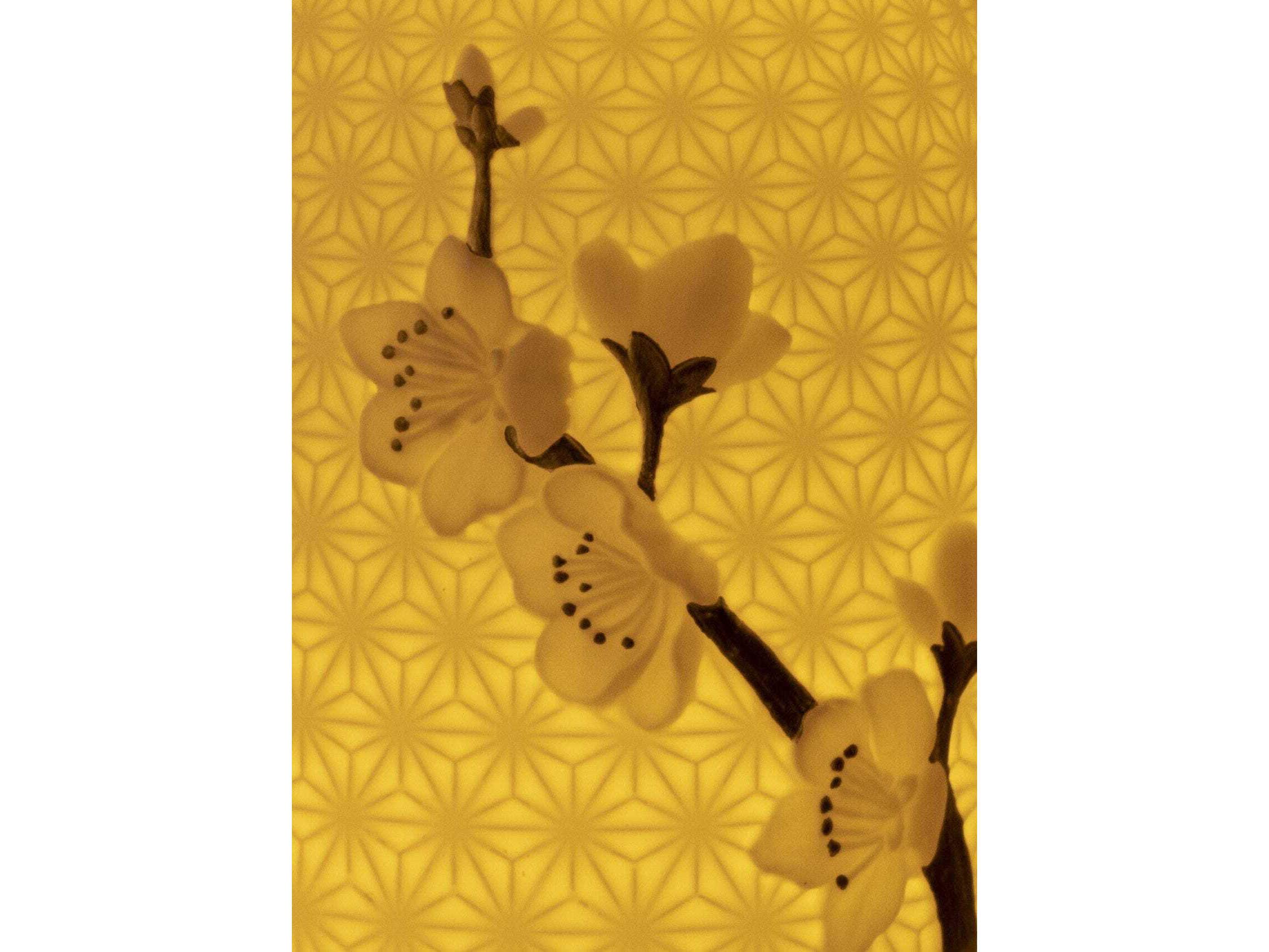 Lladro Cherry Blossoms Dome White Table Lamp