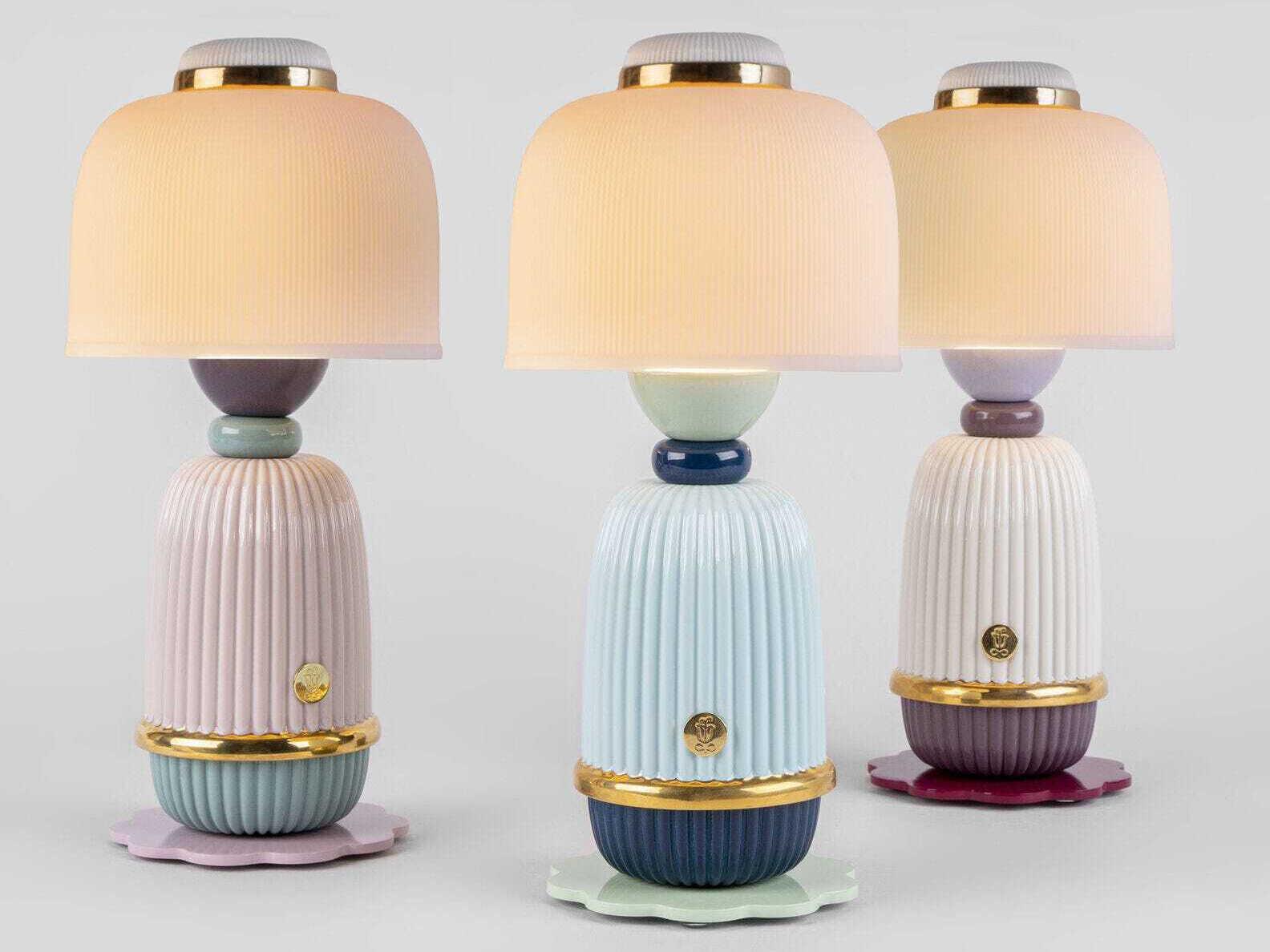 Lladro Kokeshi Pink Table Lamp