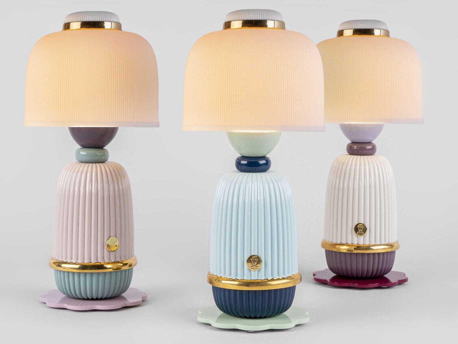 Lladro Kokeshi Blue Table Lamp