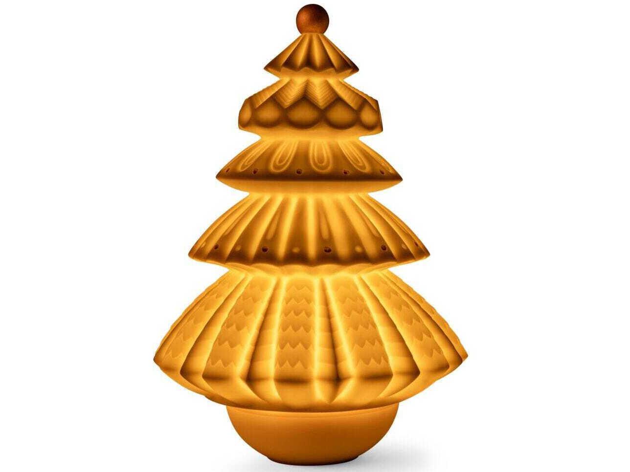 Lladro Christmas Tree Matte White Table Lamp