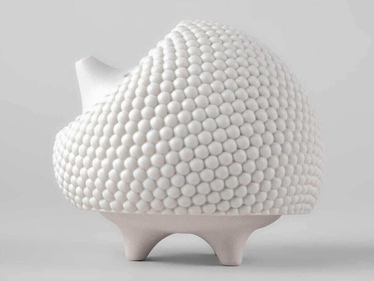 Lladro Hedgehog White Table Lamp