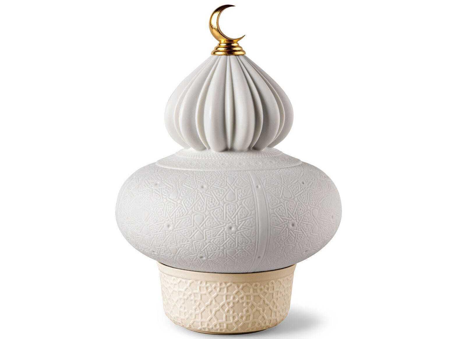 Lladro Majestic Nights Champagne White Table Lamp